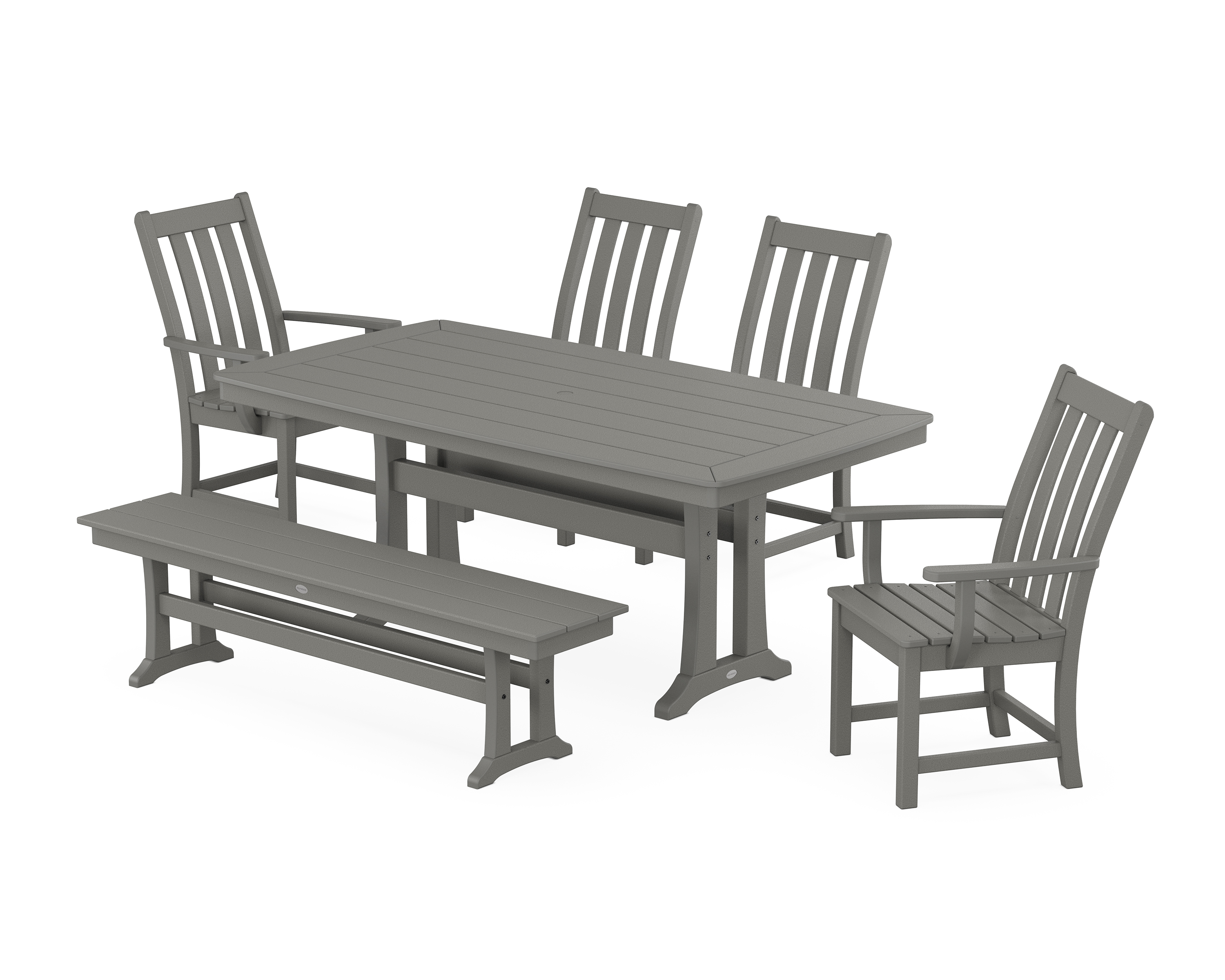 POLYWOOD Vineyard 6-Piece Dining Set with Trestle Legs