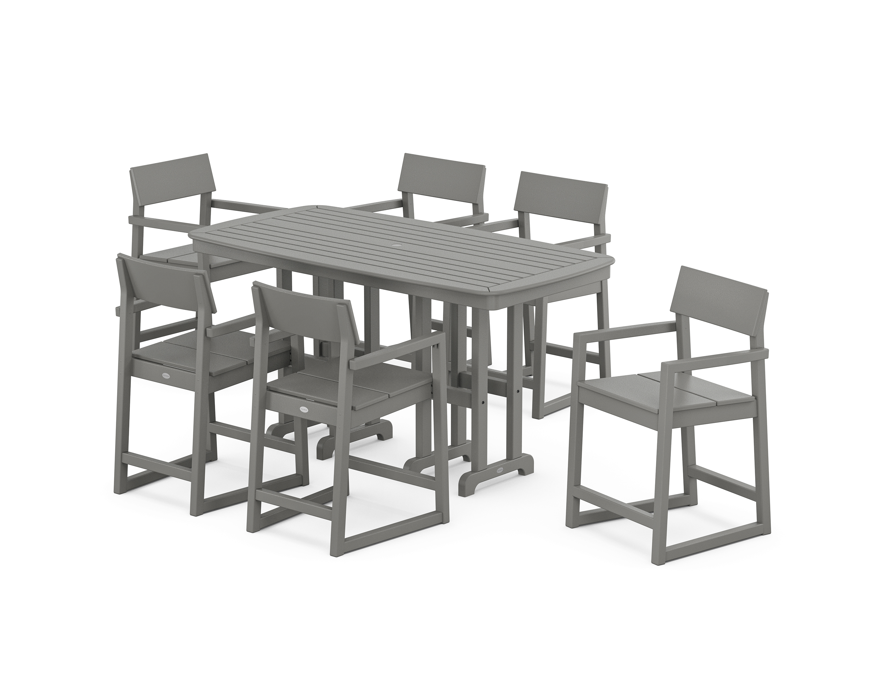 POLYWOOD EDGE Arm Chair 7-Piece Counter Set