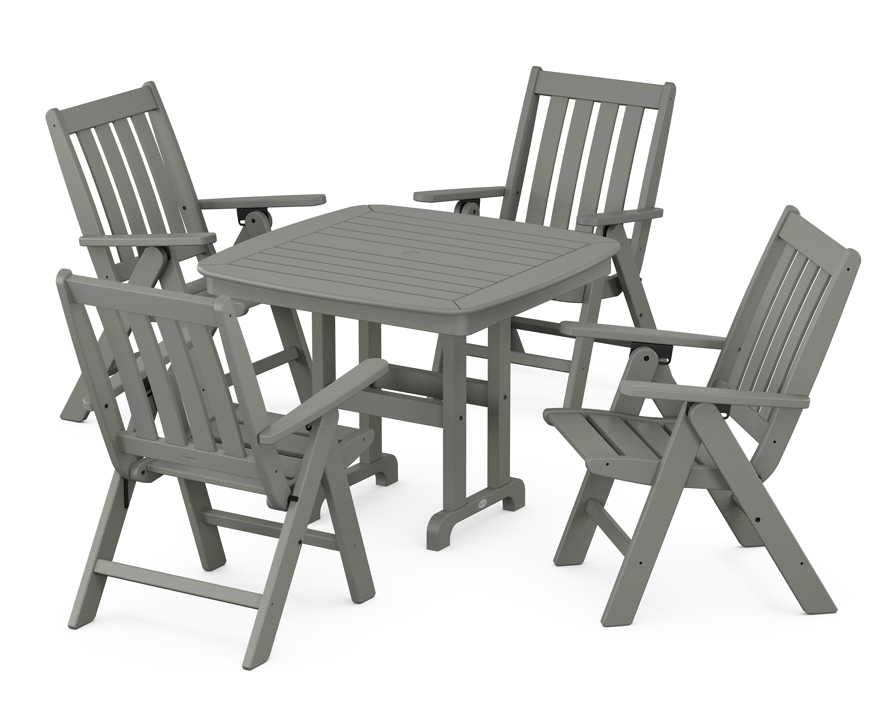 POLYWOOD Vineyard Folding Chair 5-Piece Dining Set