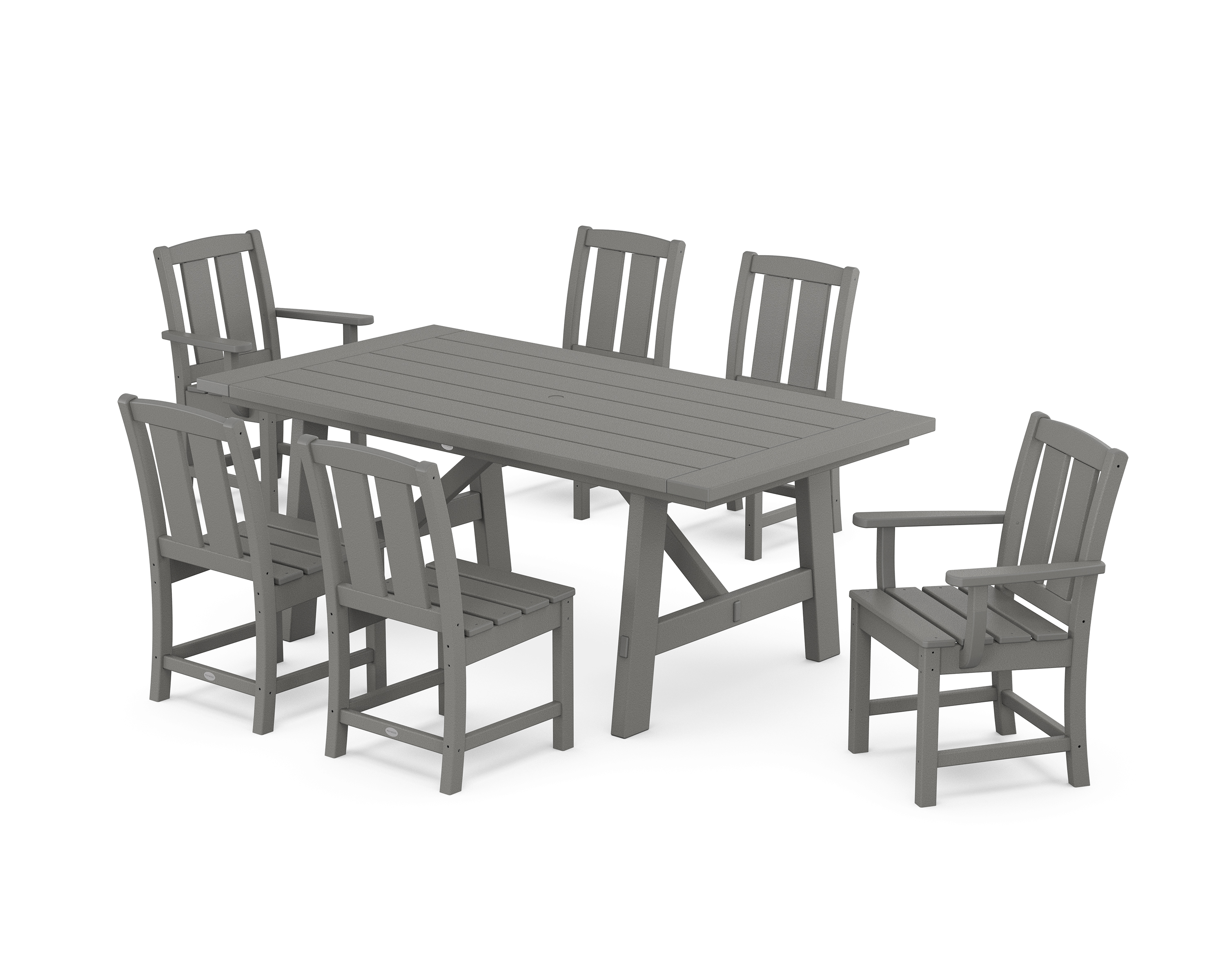 POLYWOOD Mission 7-Piece Rustic Farmhouse Dining Set