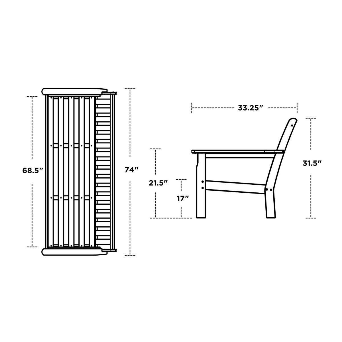 POLYWOOD® Vineyard Deep Seating Sofa
