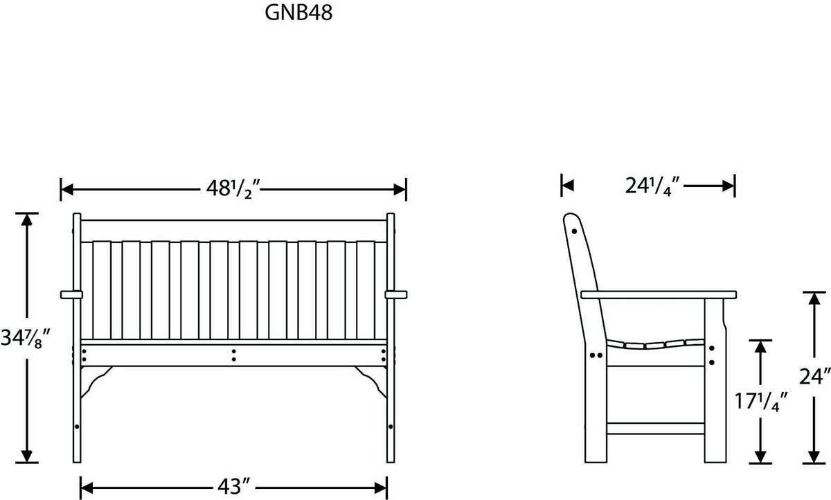 POLYWOOD 48 in Vineyard Bench