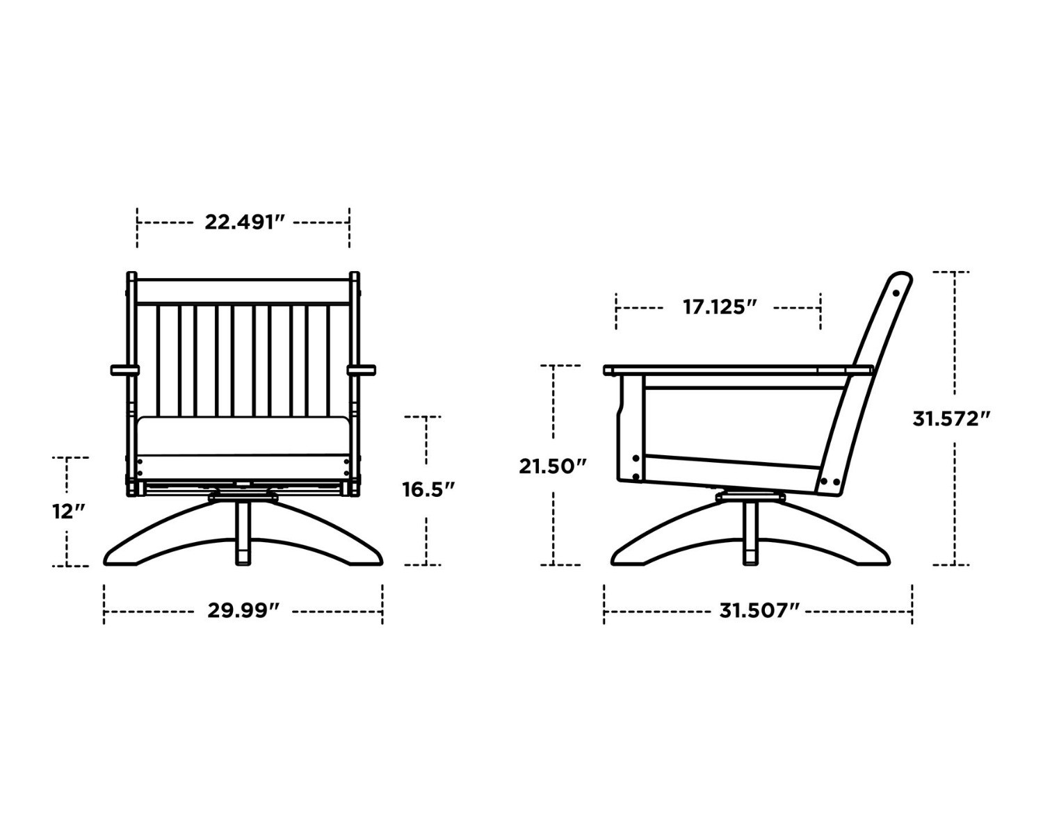 POLYWOOD® Vineyard Deep Seating Swivel Chair