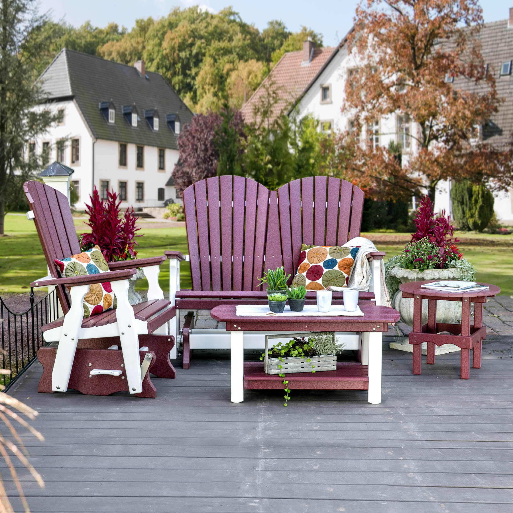 Amish Poly Fanback 4 pc Glider Set