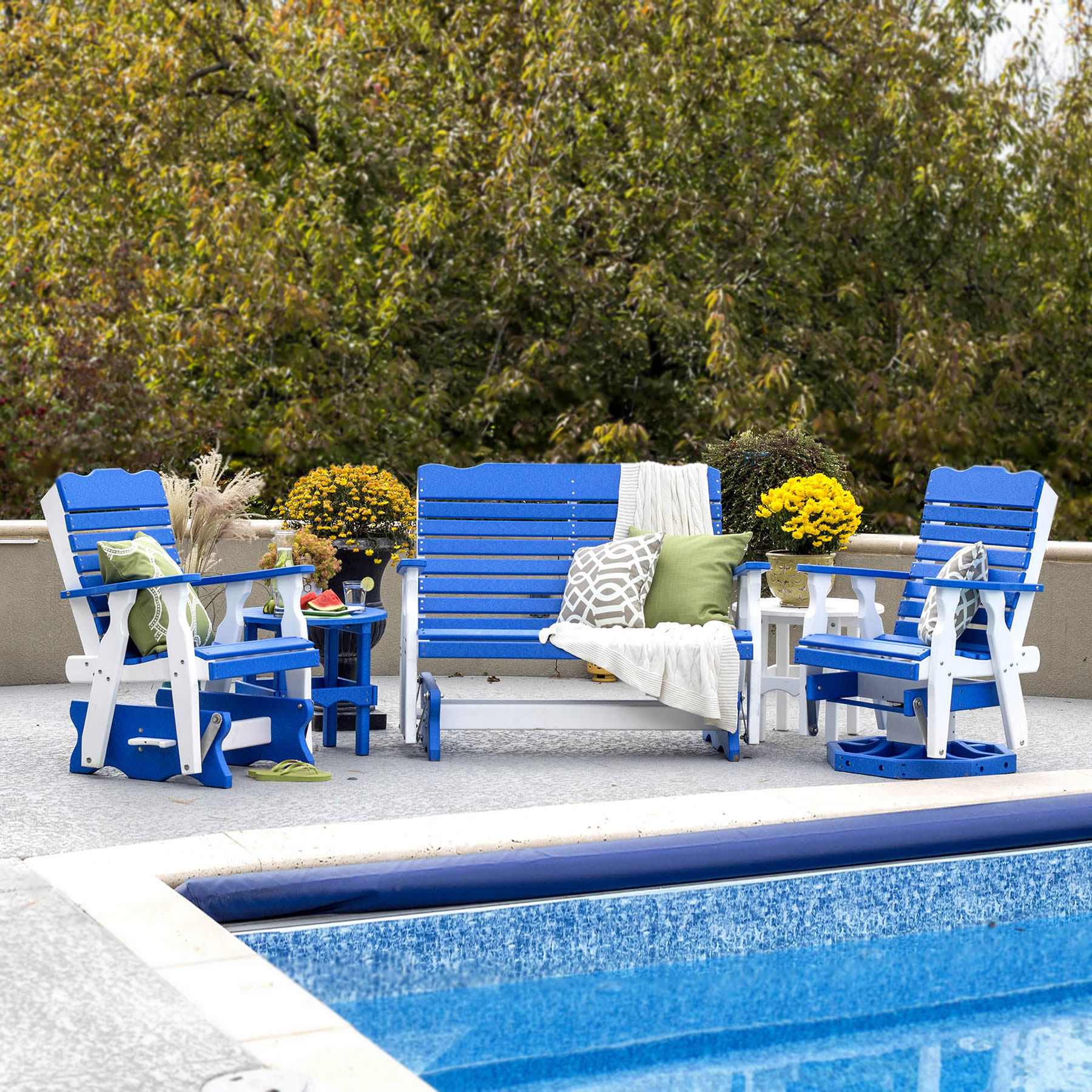 Amish Poly Curve-Back Glider Set