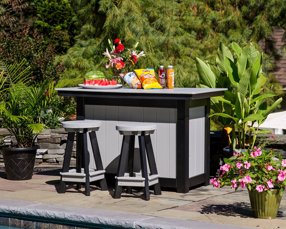 Front shown in black frame with gray slats - Stools sold separately