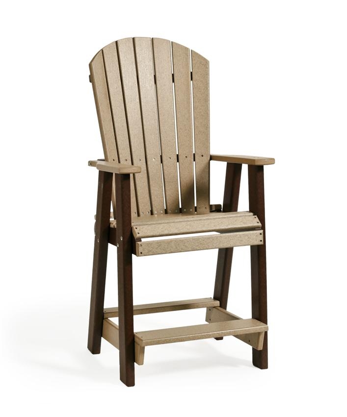Amish Poly Fan Back Counter Height Balcony Chair