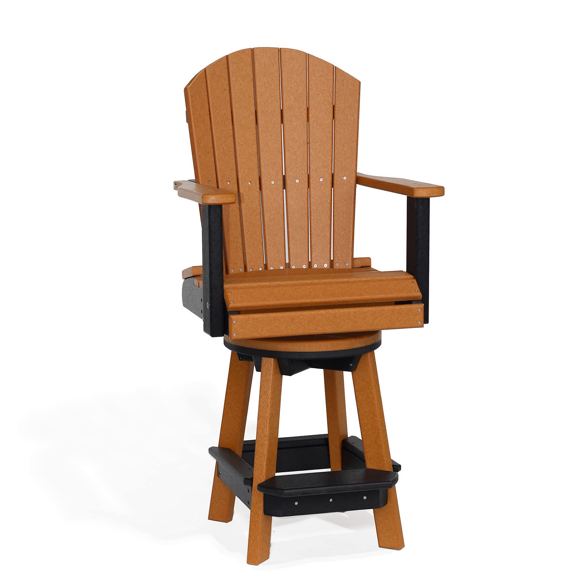 Amish Poly Fan Back Swivel Bar Chair