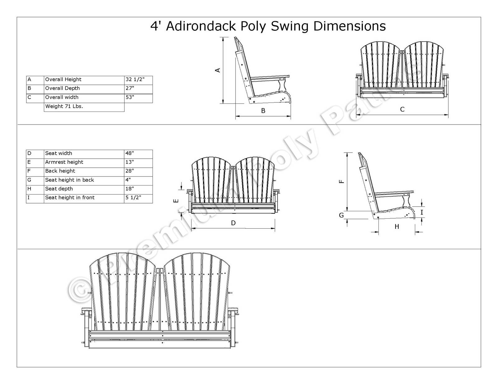 Luxcraft Adirondack 4 ft Swing Set