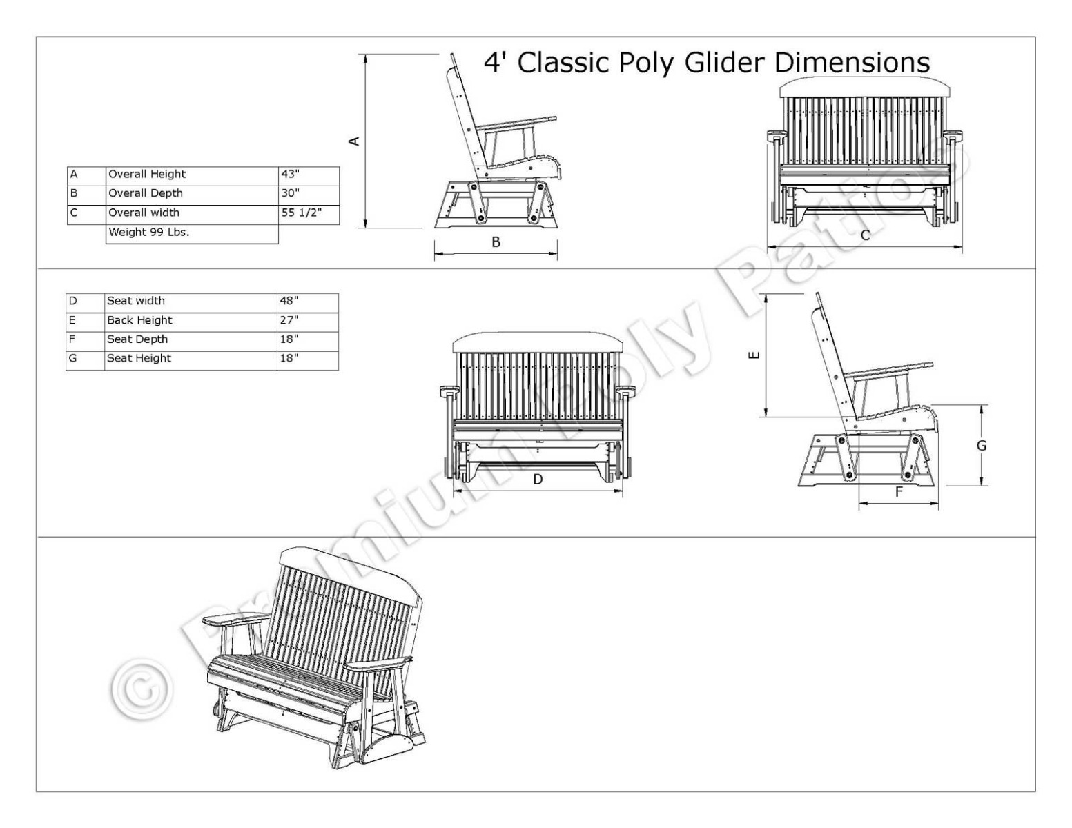 Luxcraft Classic 6 pc Conversation Set
