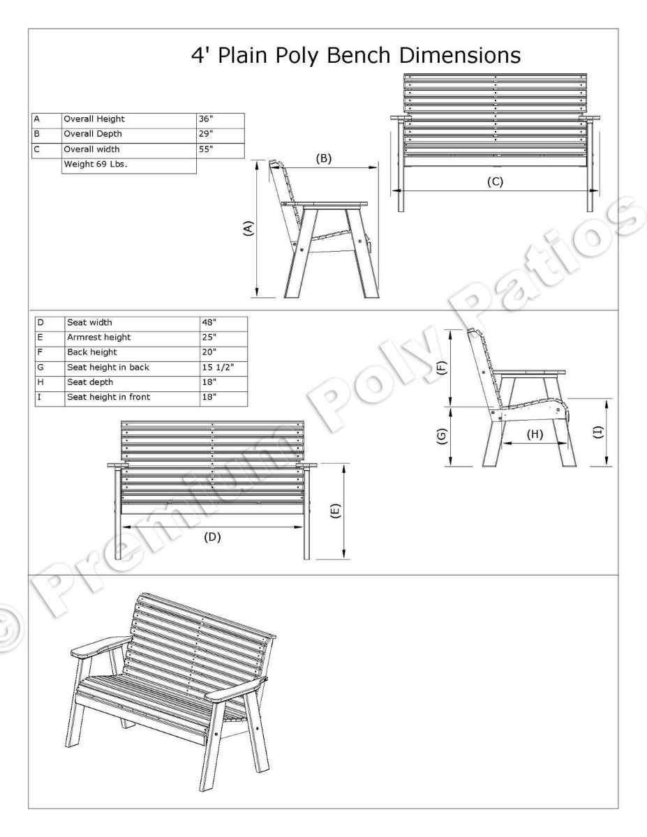 Luxcraft Garden Bench 4 pc Seating Set