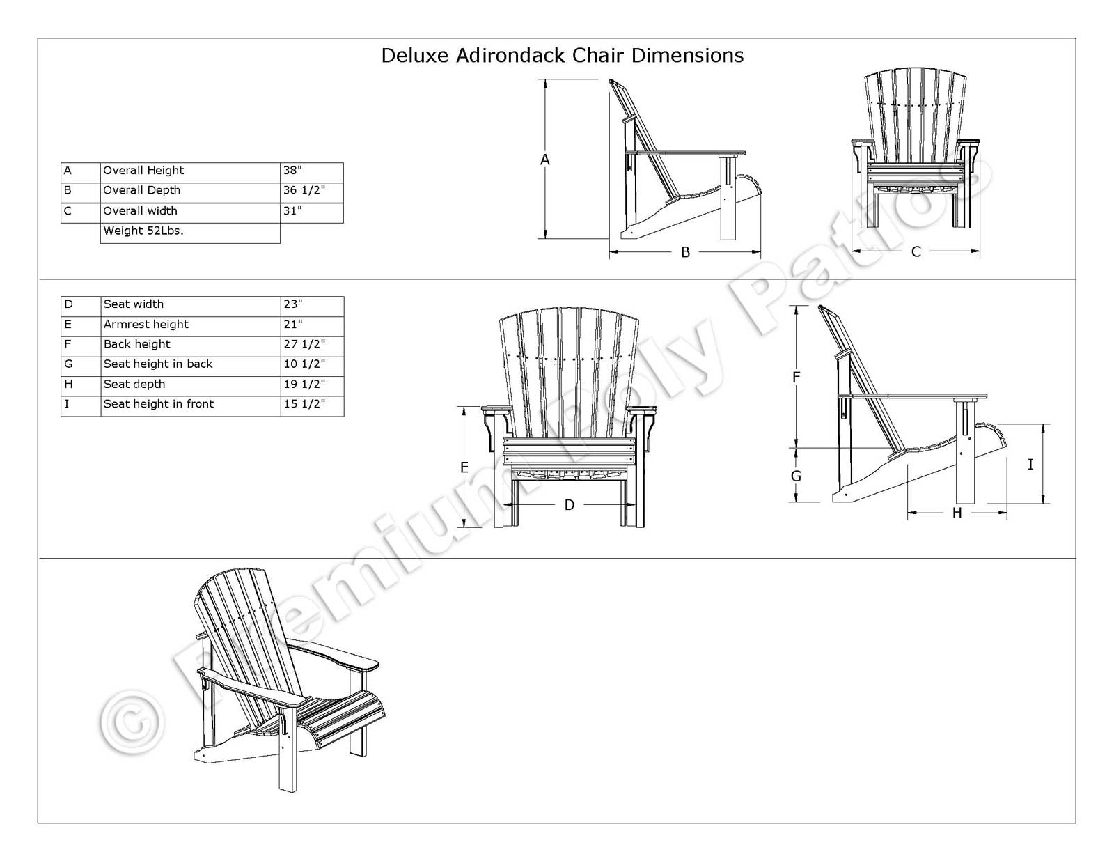 Luxcraft Deluxe Adirondack Seating Set