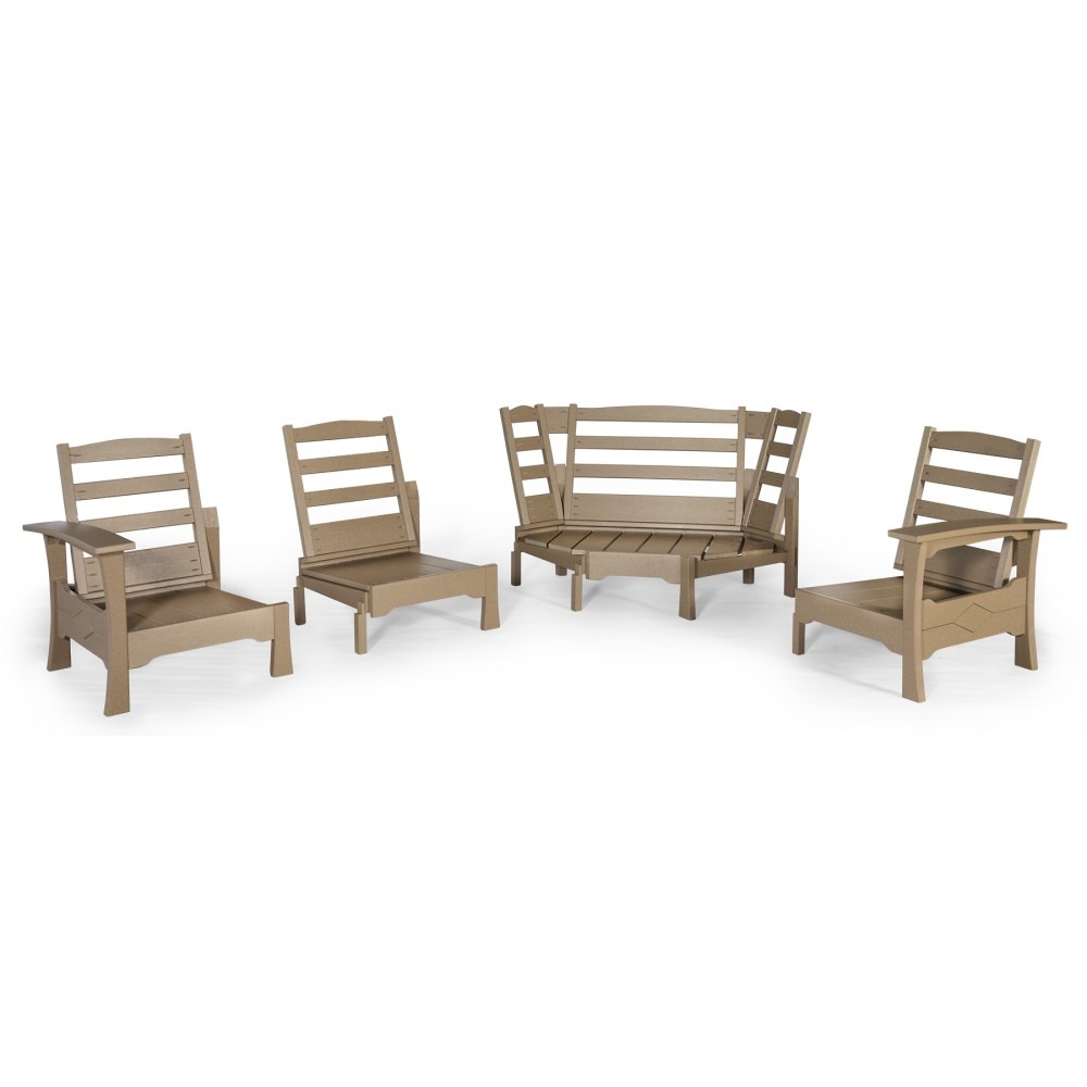Amish Poly Mission Deep Seating Corner Sofa Sectional Set