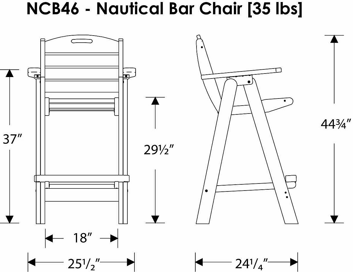 POLYWOOD Nautical Bar Chair