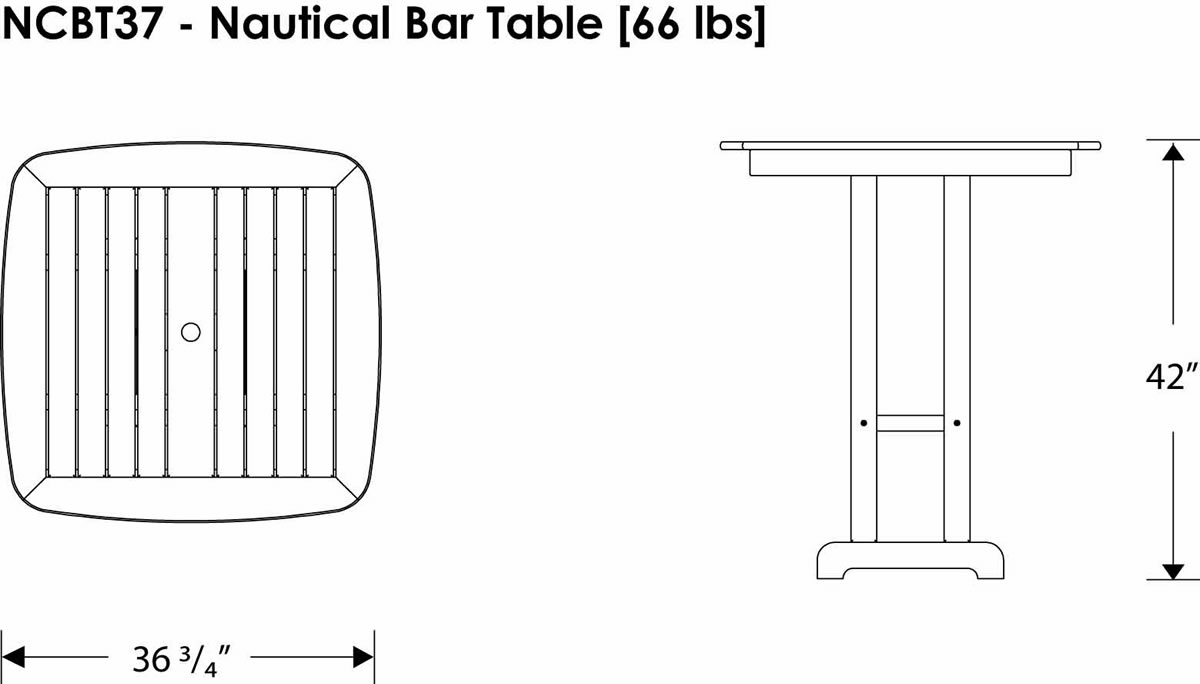 POLYWOOD Nautical Bar Table Set
