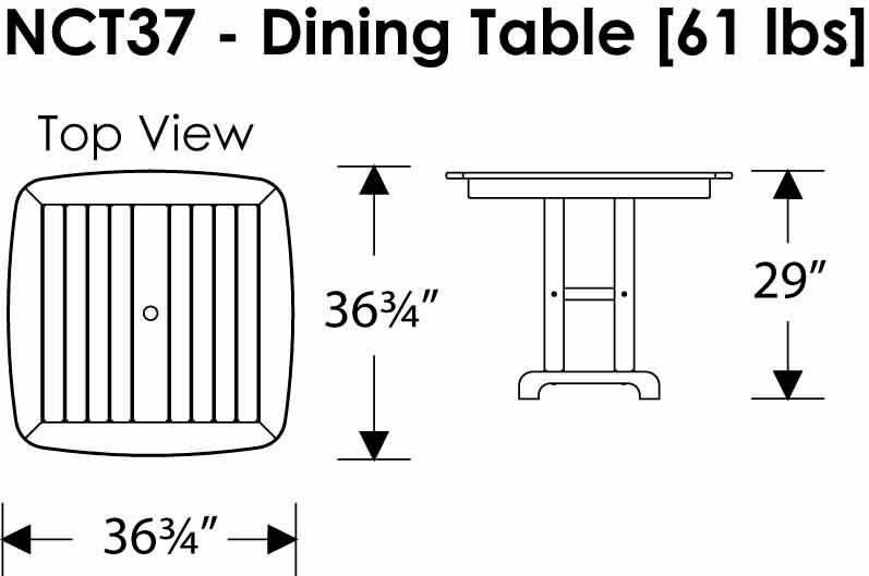 POLYWOOD Nautical 37 in Dining Table