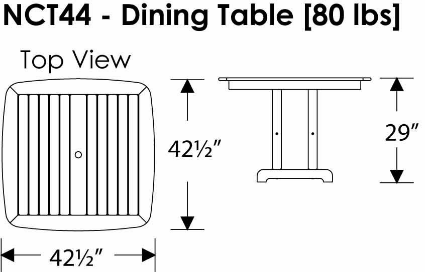 POLYWOOD Nautical High Back 4 Chair Dining Set