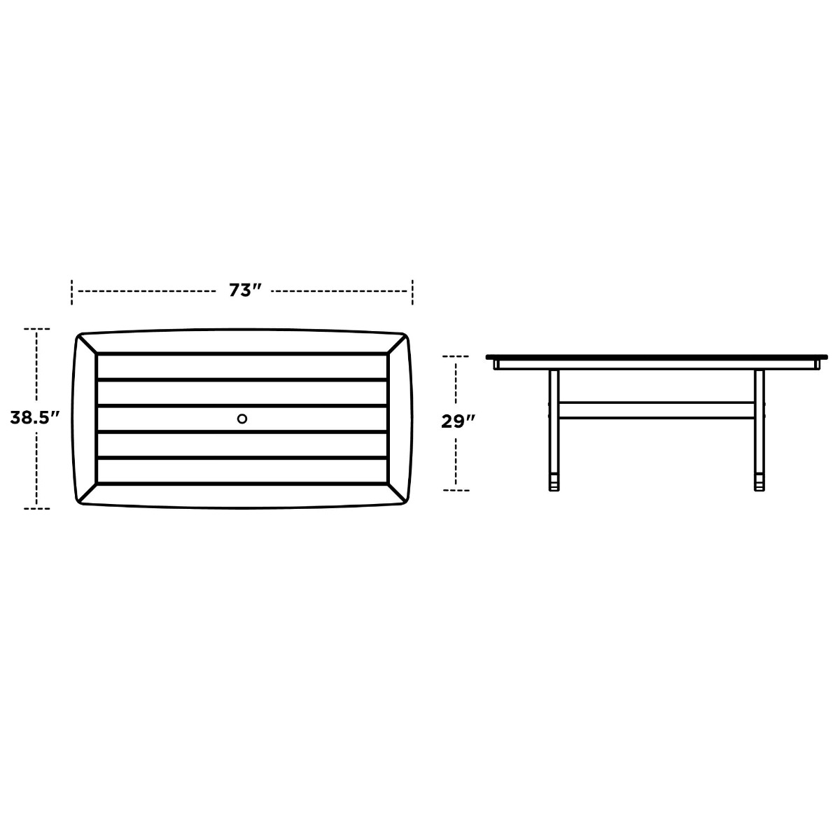 POLYWOOD® Nautical Trestle 38in x 73in Dining Table