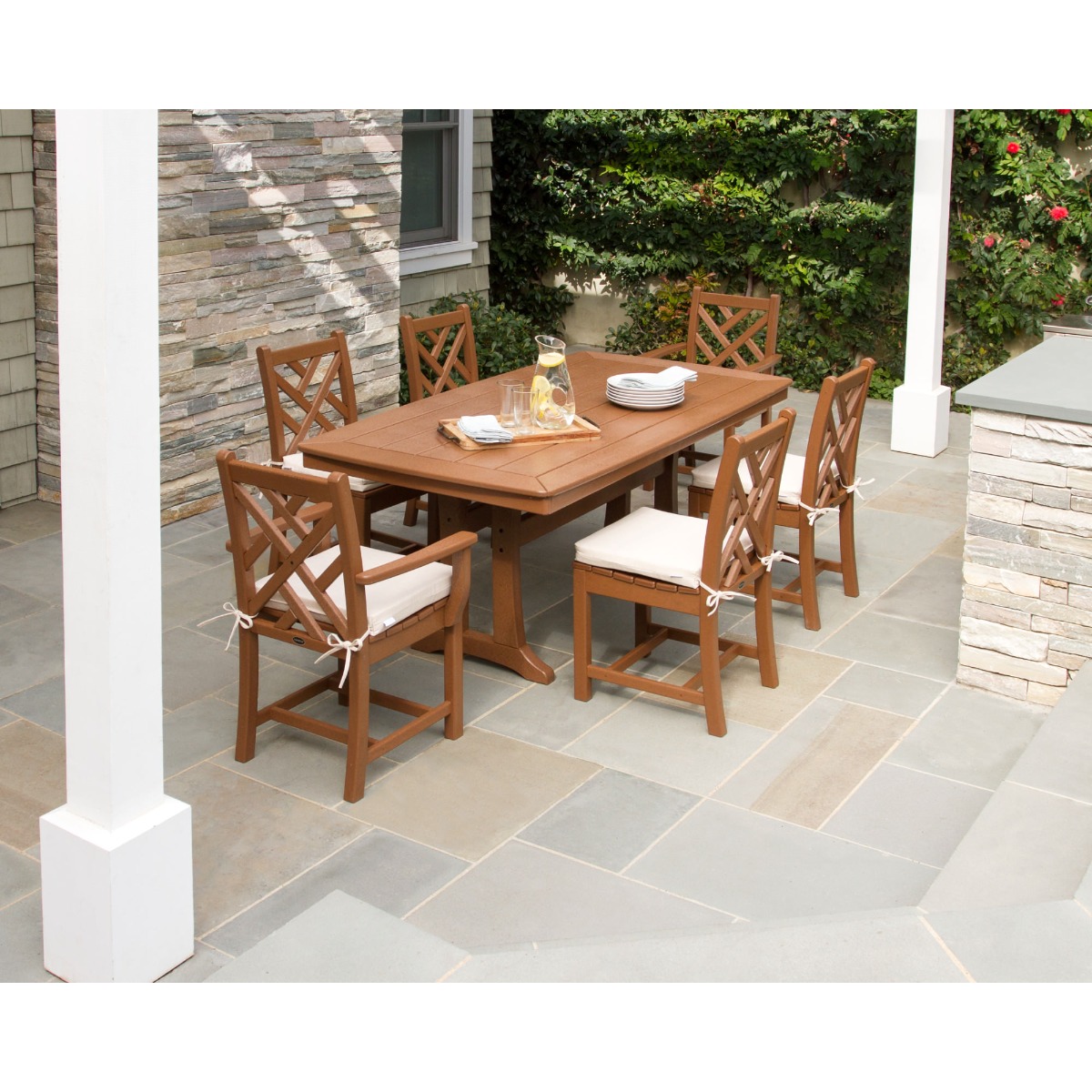 POLYWOOD® Nautical Trestle 38in x 73in Dining Table