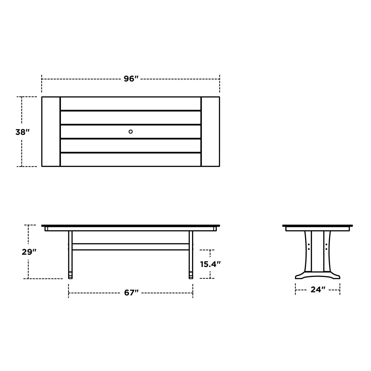 POLYWOOD La Casa Cafe 9 pc Farmhouse Dining Set with Trestle Legs