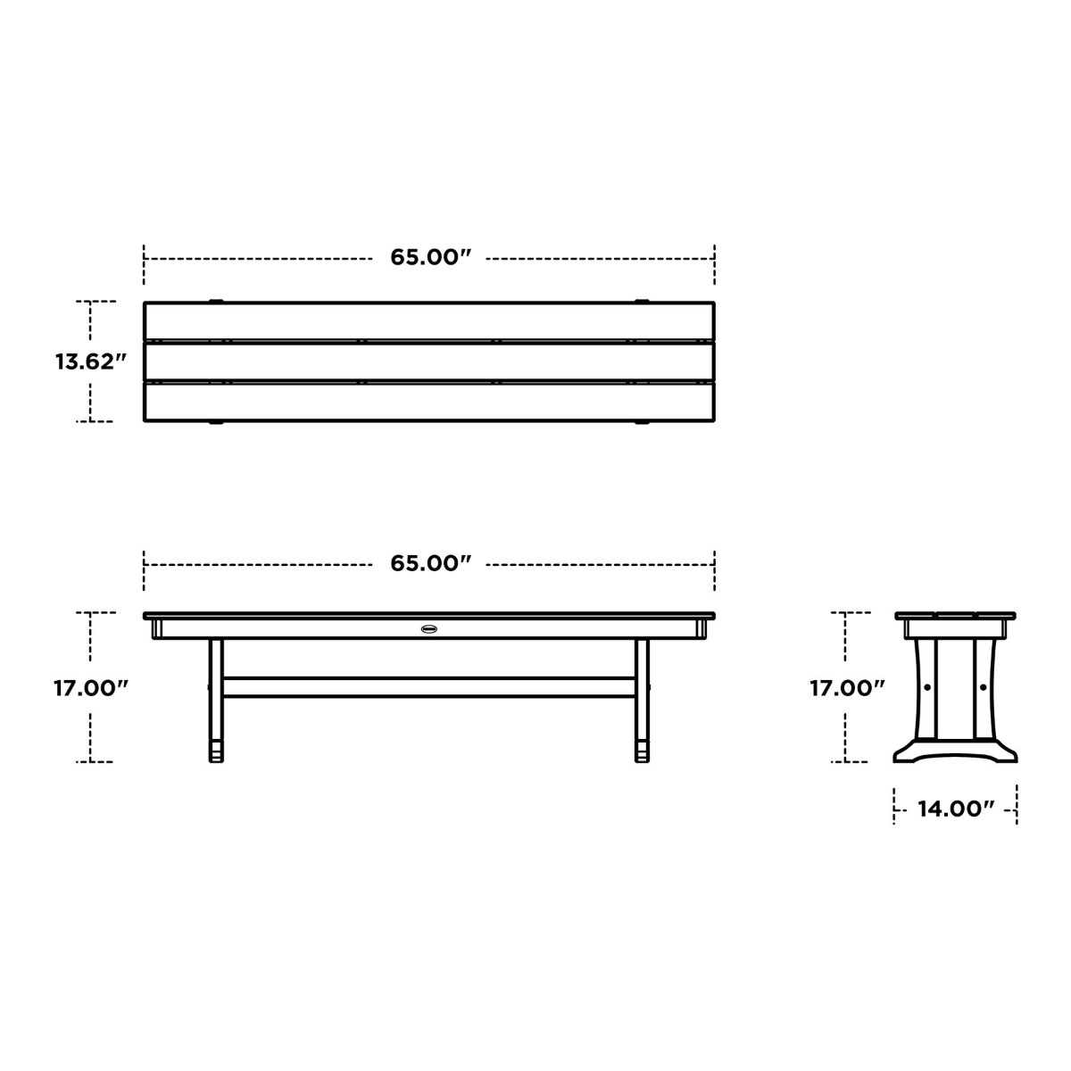 POLYWOOD Farmhouse Trestle 65 in Bench