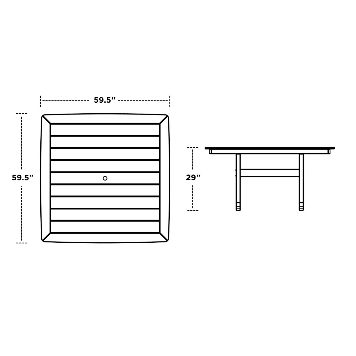 POLYWOOD Nautical Trestle 59 in Dining Table
