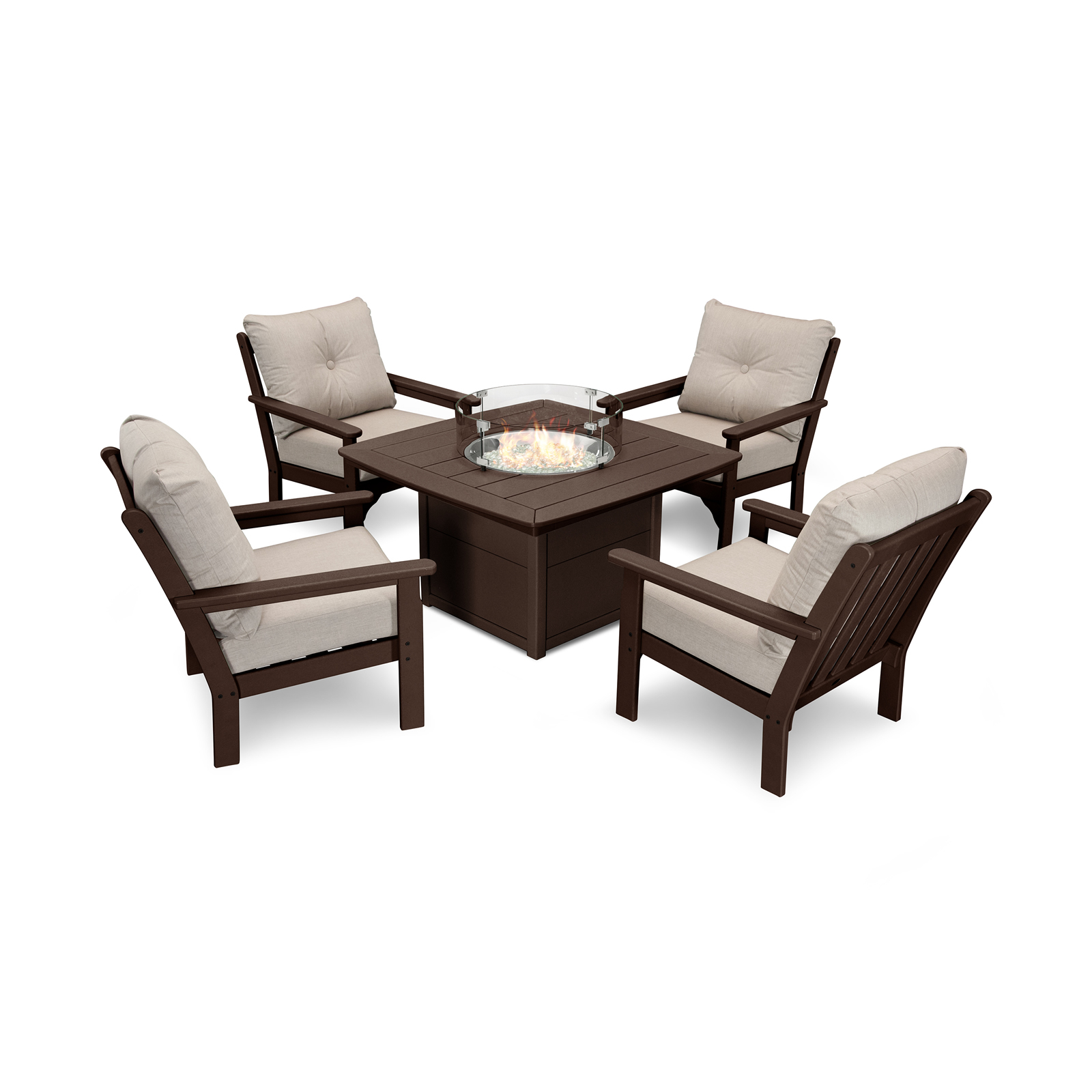 Conversation Set With Fire Pit Table, Polywood Fire Pit Table Reviews