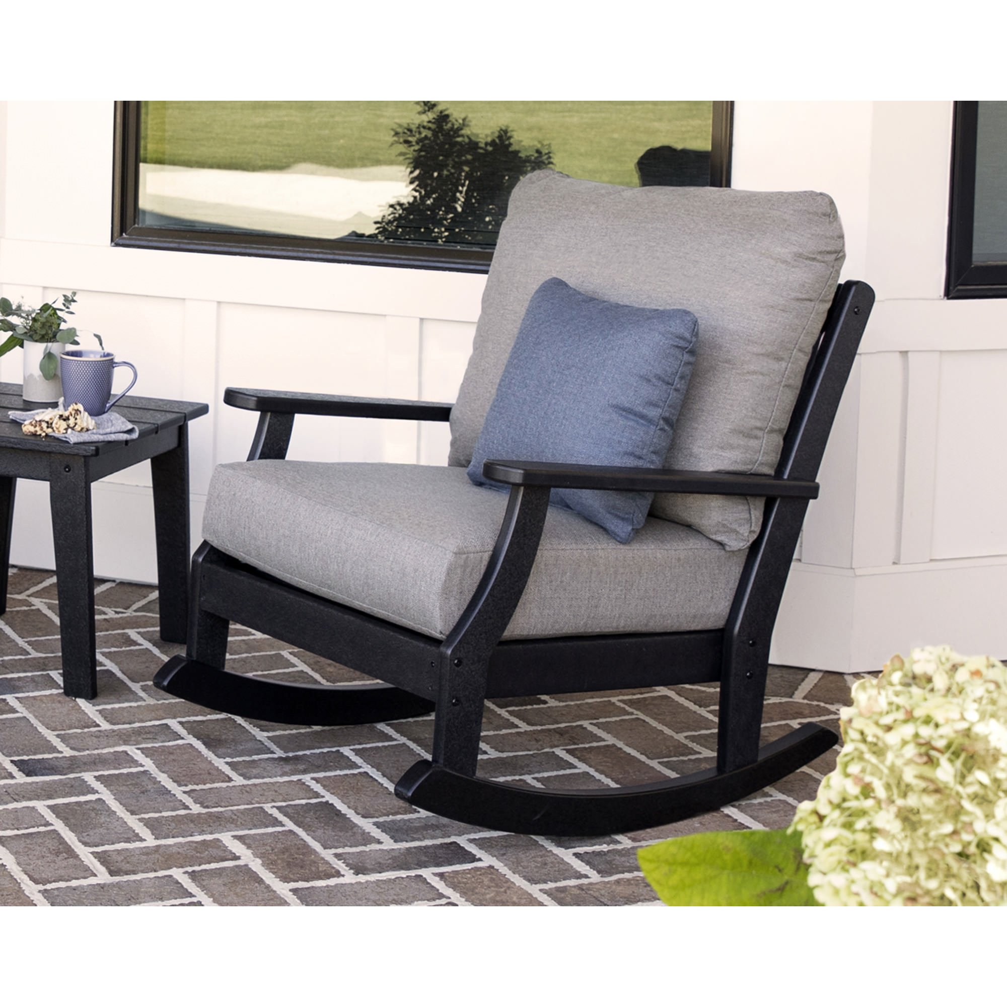 POLYWOOD® Braxton Deep Seating Rocking Chair - Lifestyle View 1