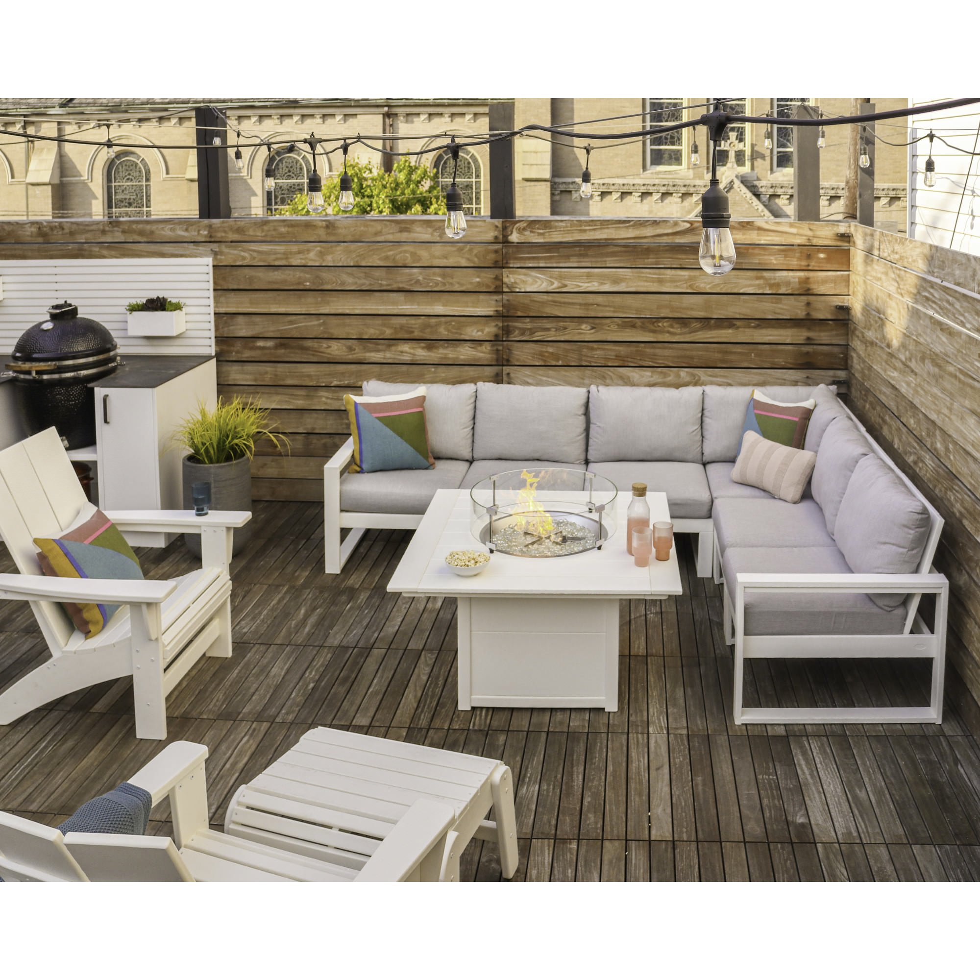 POLYWOOD® EDGE Modular Left Arm Chair - Lifestyle View 1