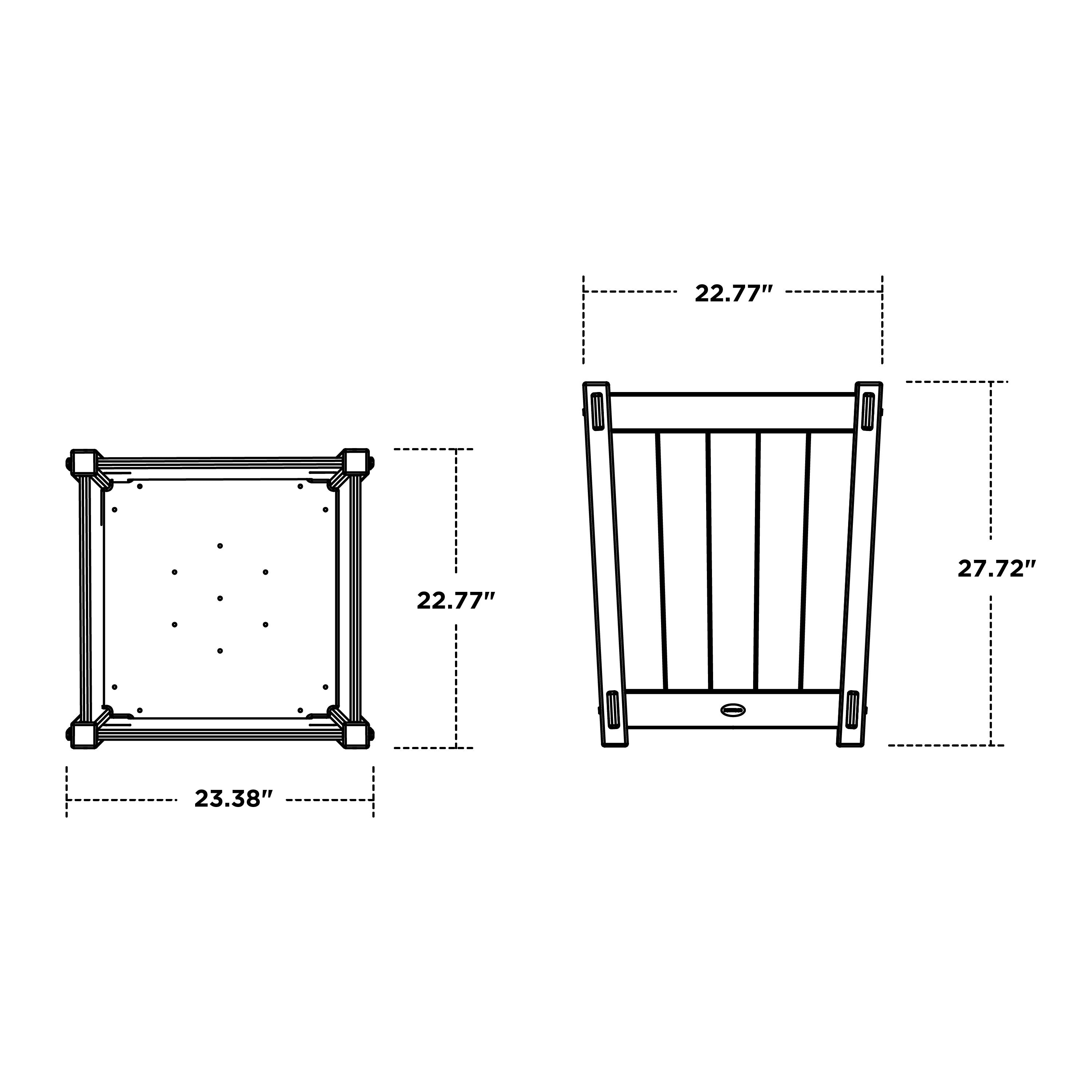 POLYWOOD® Vineyard Large Tapered Square Short Planter Box