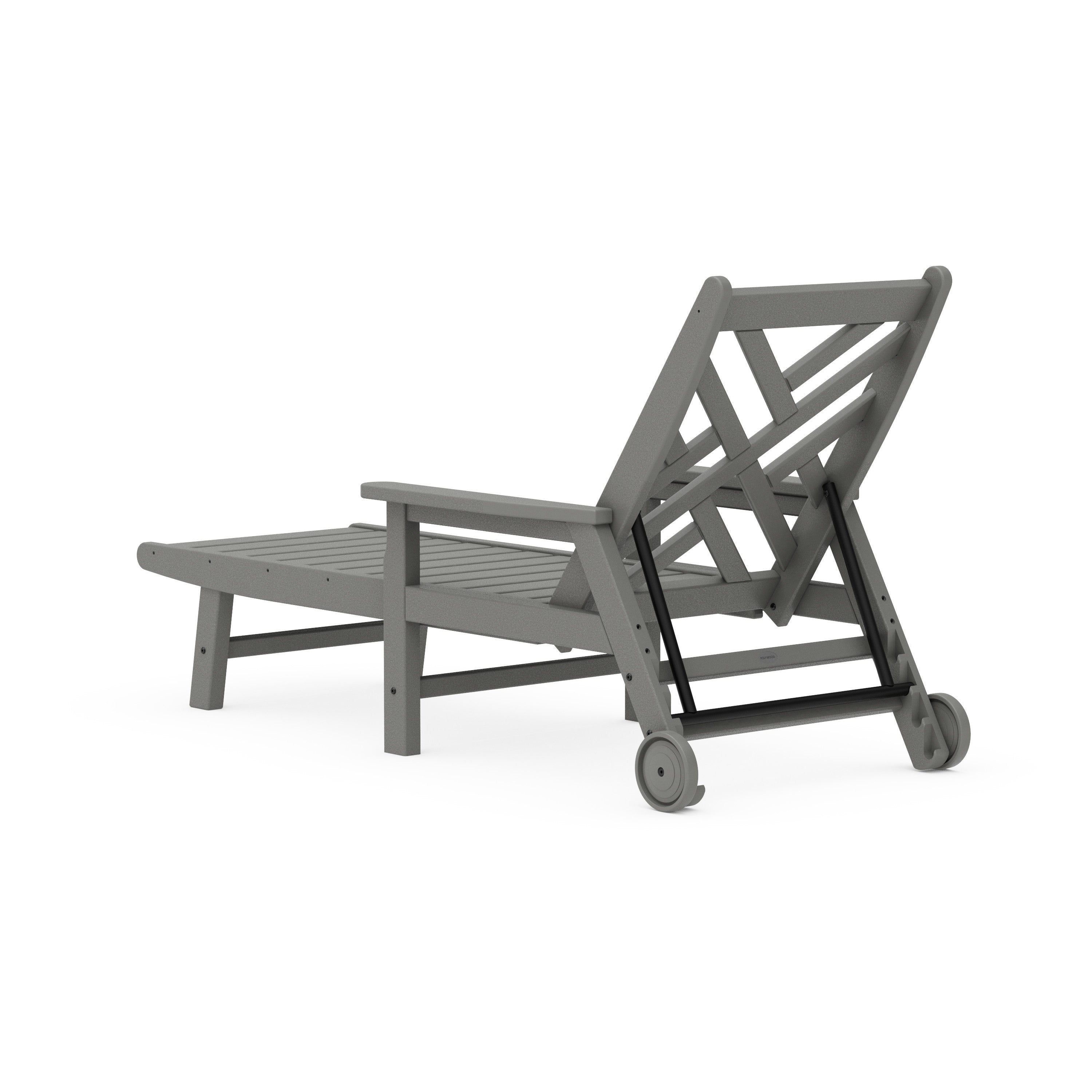 POLYWOOD® Chippendale Chaise with Arms and Wheels