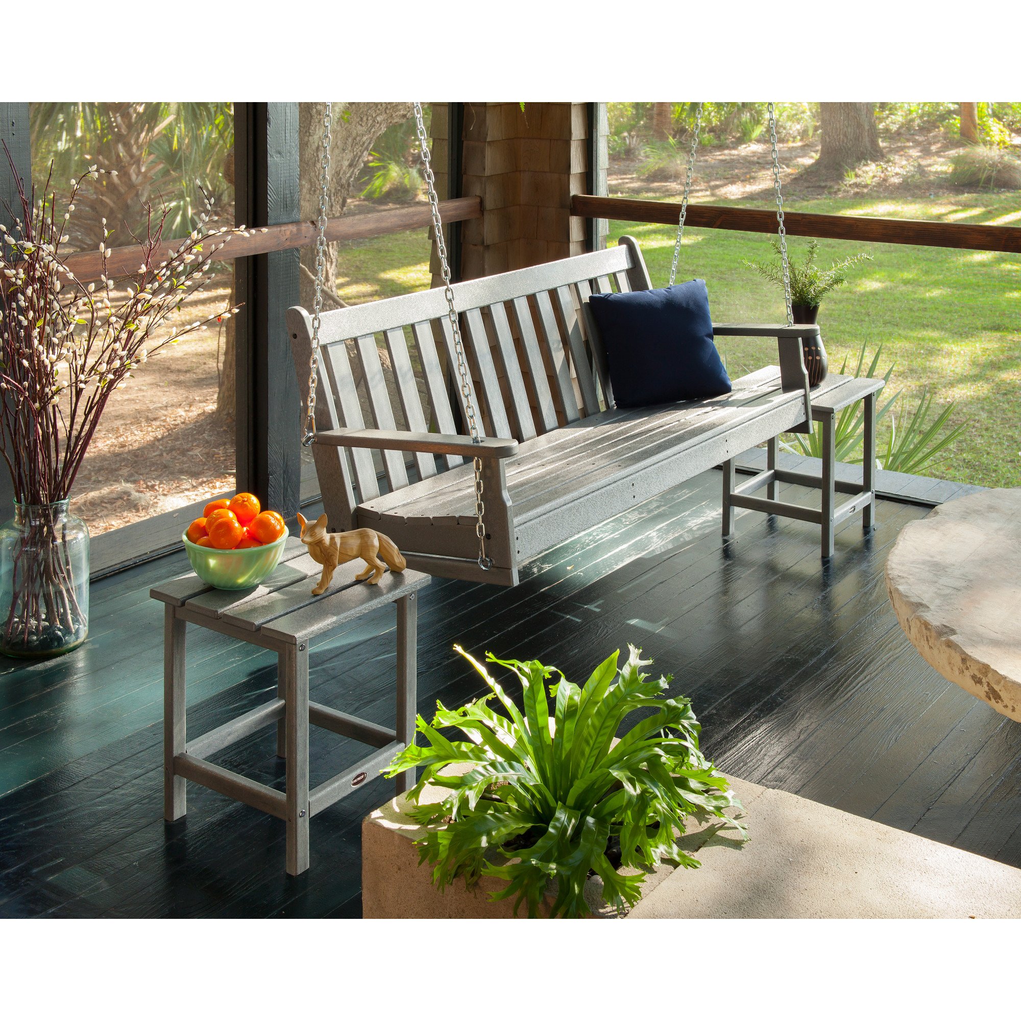 POLYWOOD® Vineyard 60 Inch Swing with Chain Kit - Lifestyle View 1