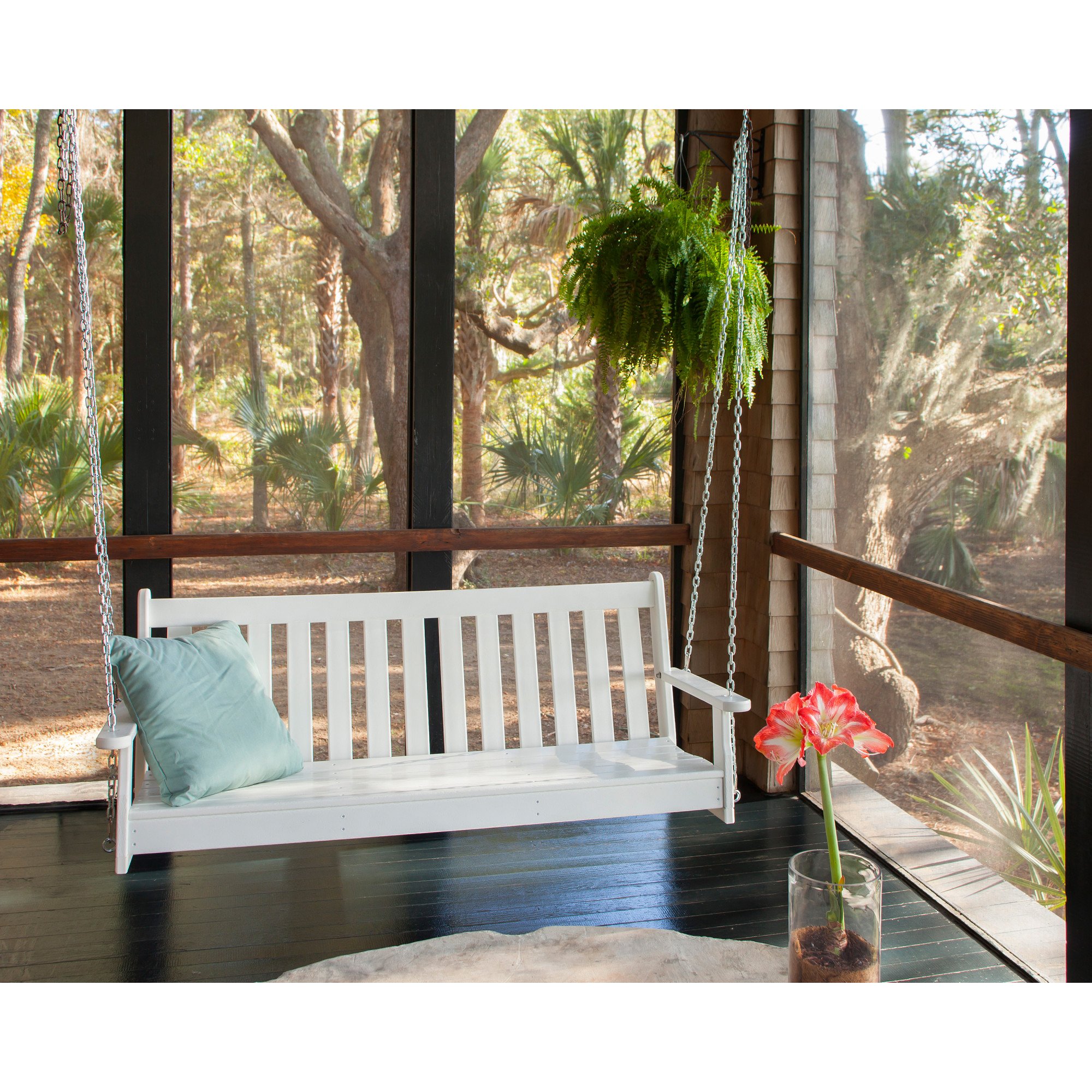 POLYWOOD® Vineyard 60 Inch Swing with Chain Kit - Lifestyle View 3