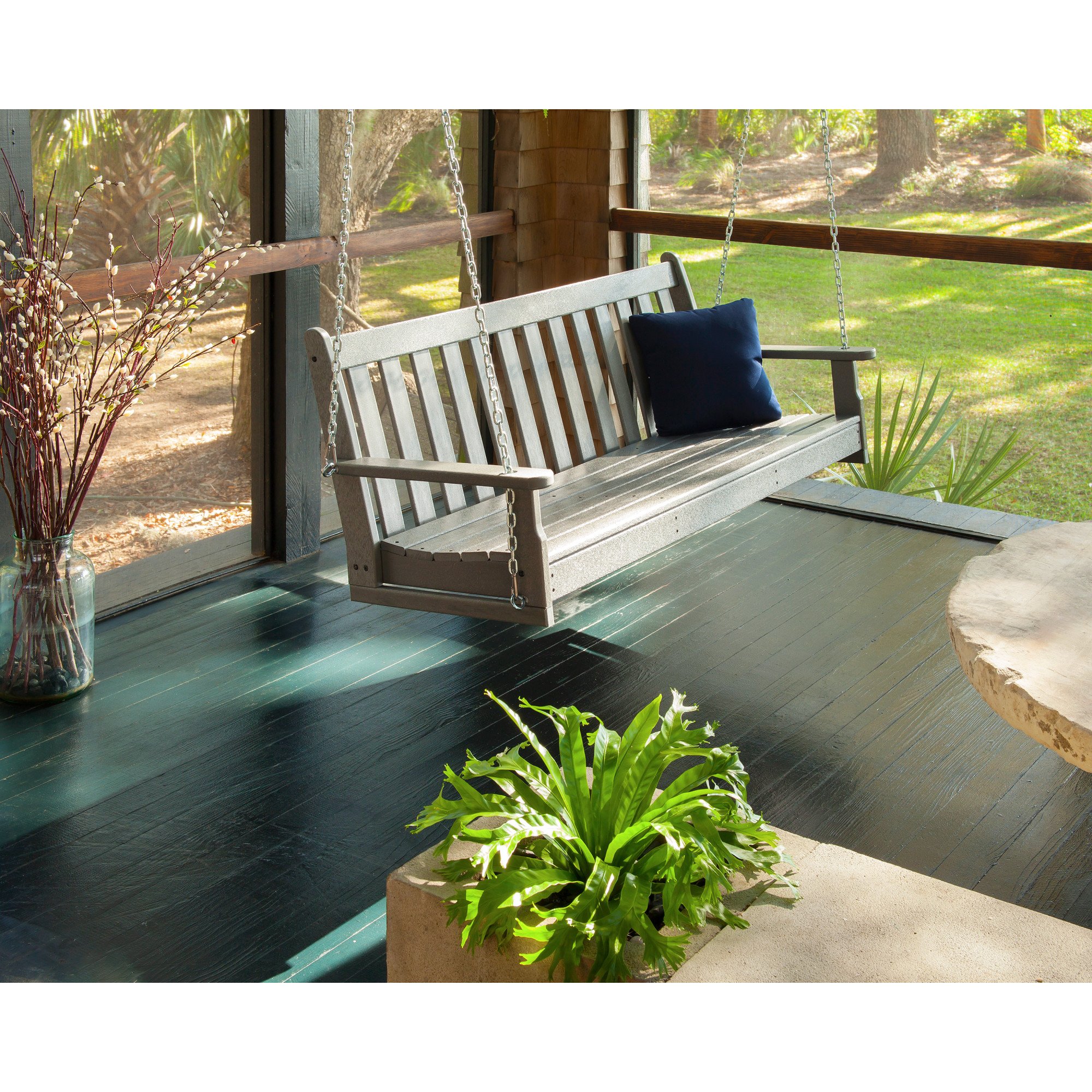 POLYWOOD® Vineyard 60 Inch Swing with Chain Kit - Lifestyle View 4