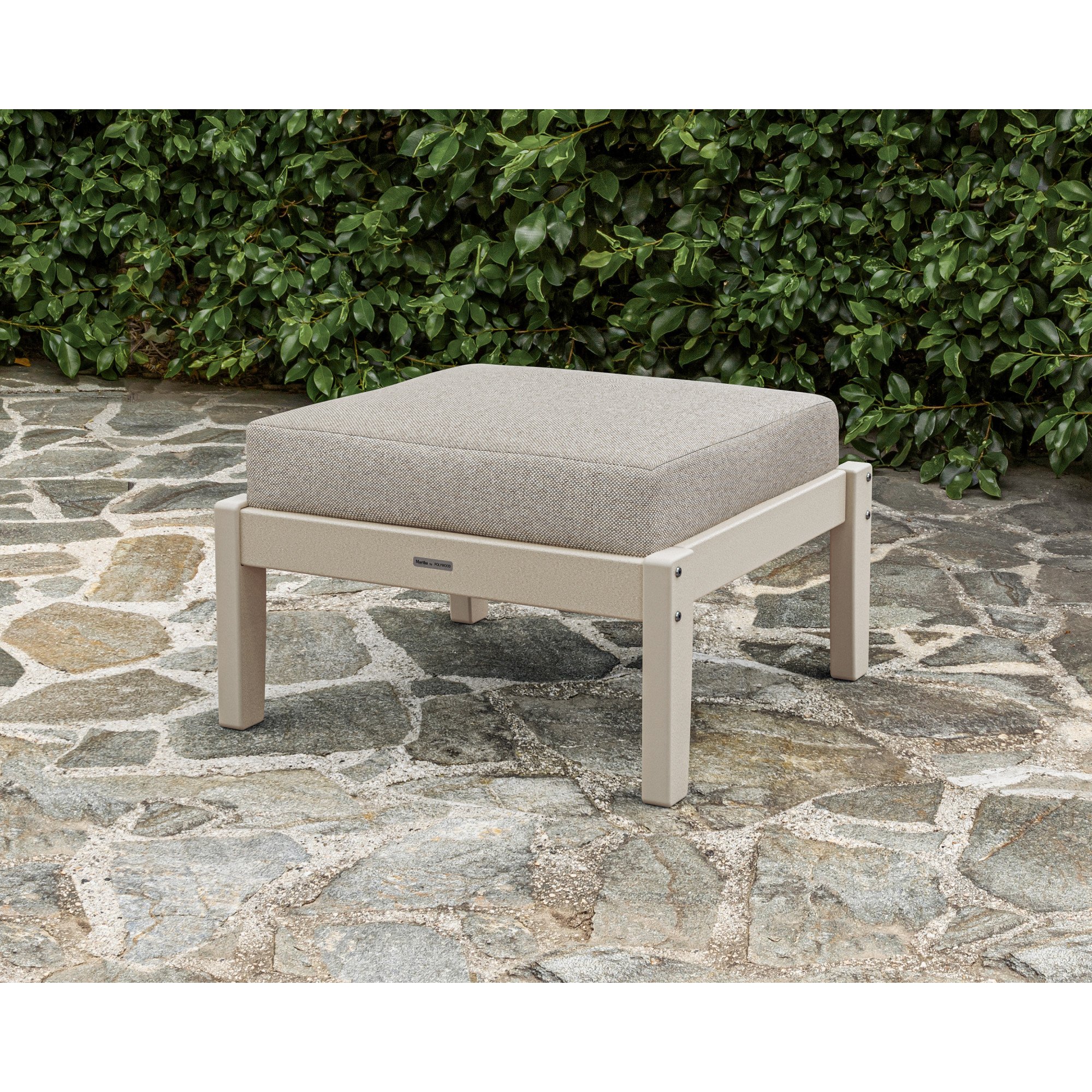 Martha Stewart by POLYWOOD Chinoiserie Deep Seating Ottoman - Lifestyle View 1