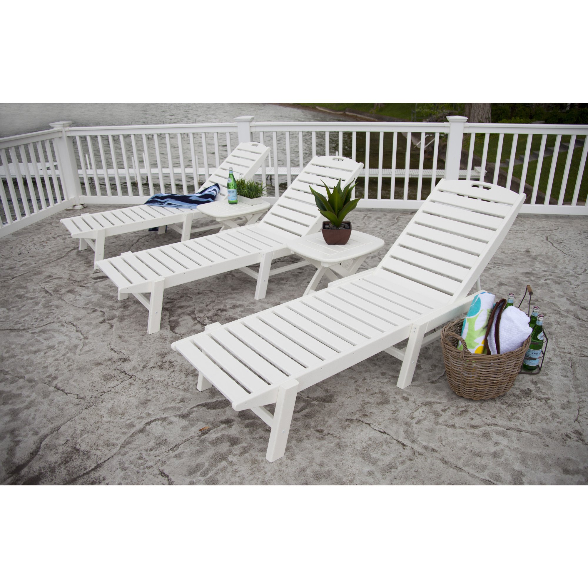 POLYWOOD® Nautical Armless Chaise Lounge - Lifestyle View 1