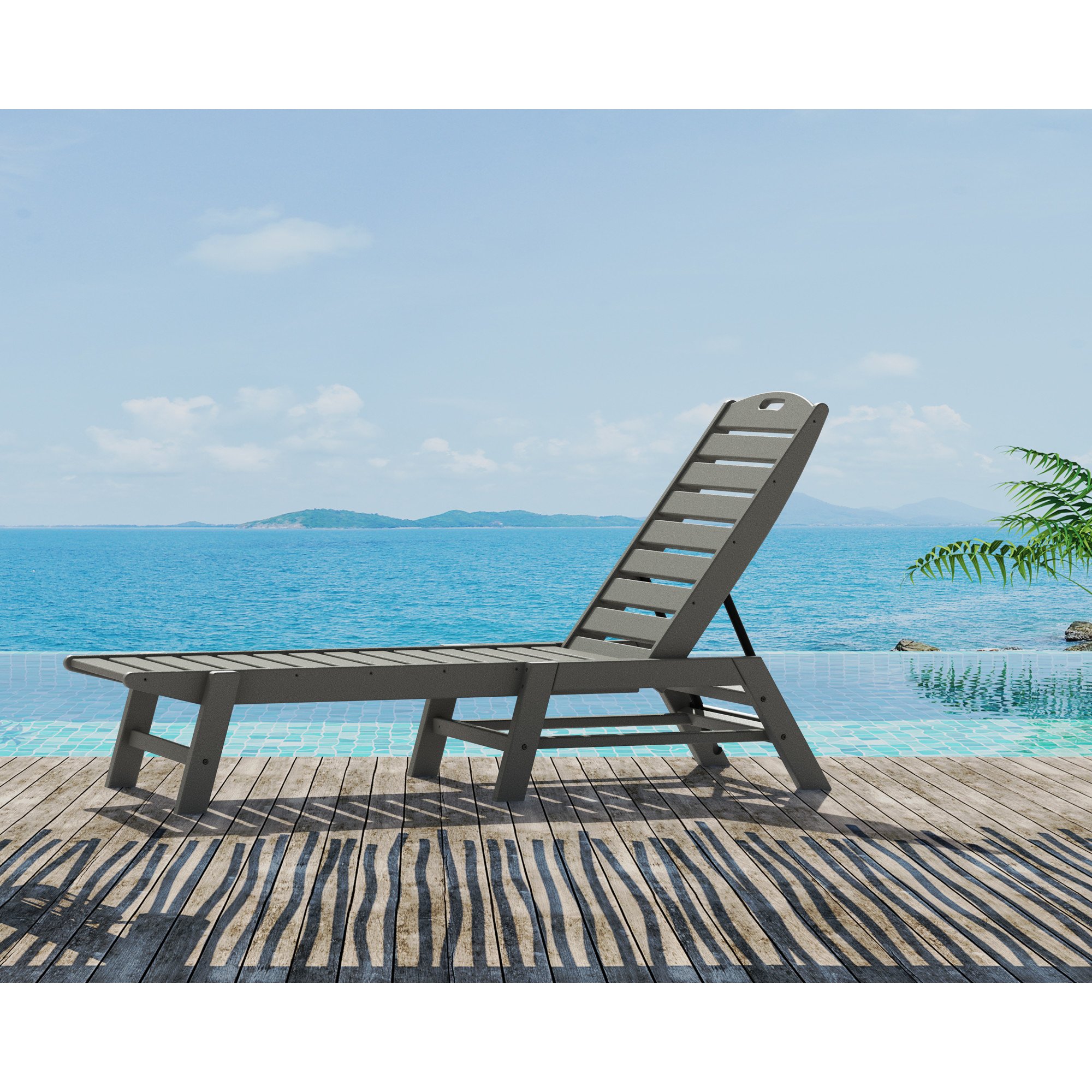 POLYWOOD® Nautical Armless Chaise Lounge - Lifestyle View 2