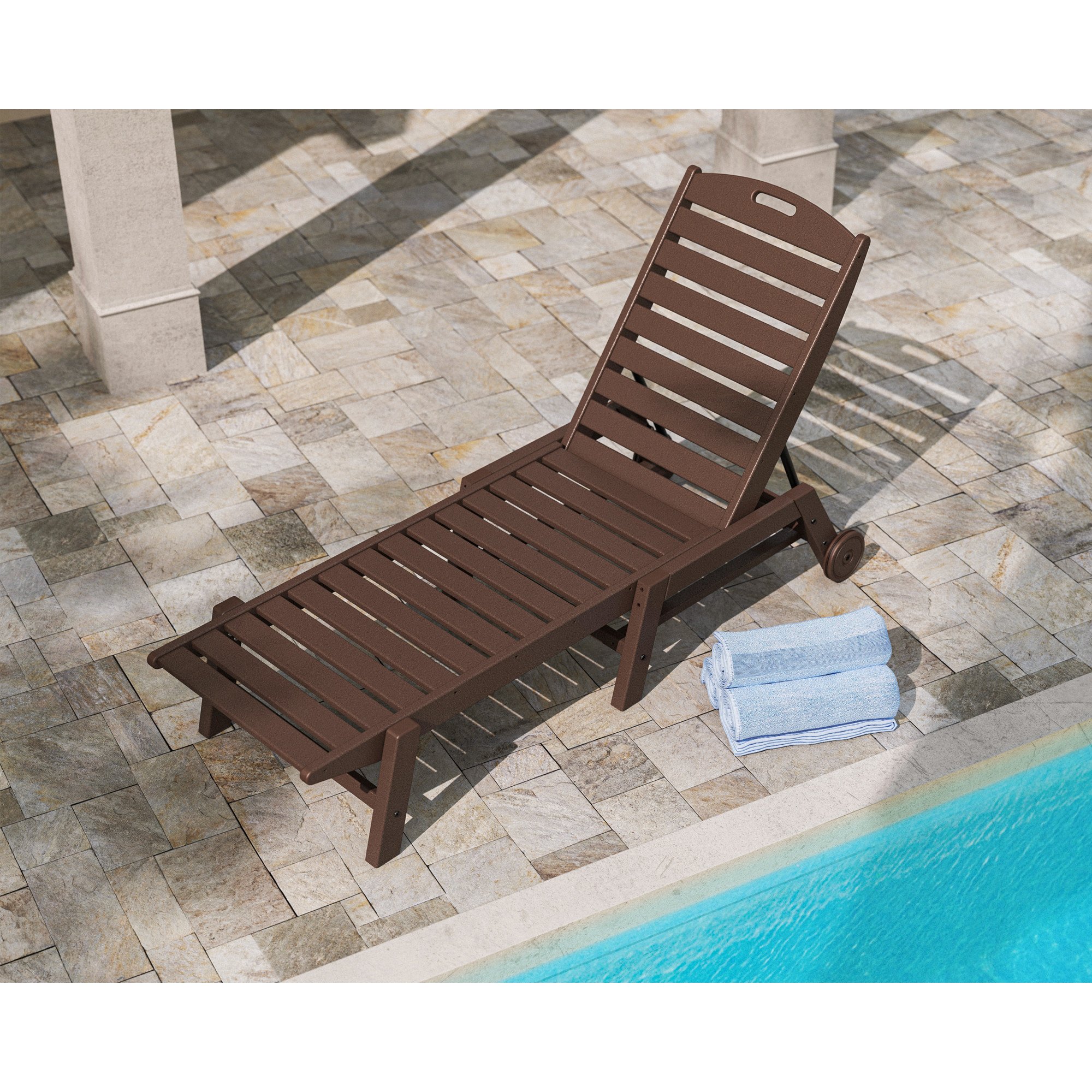POLYWOOD® Nautical Chaise with Wheels - Lifestyle View 1