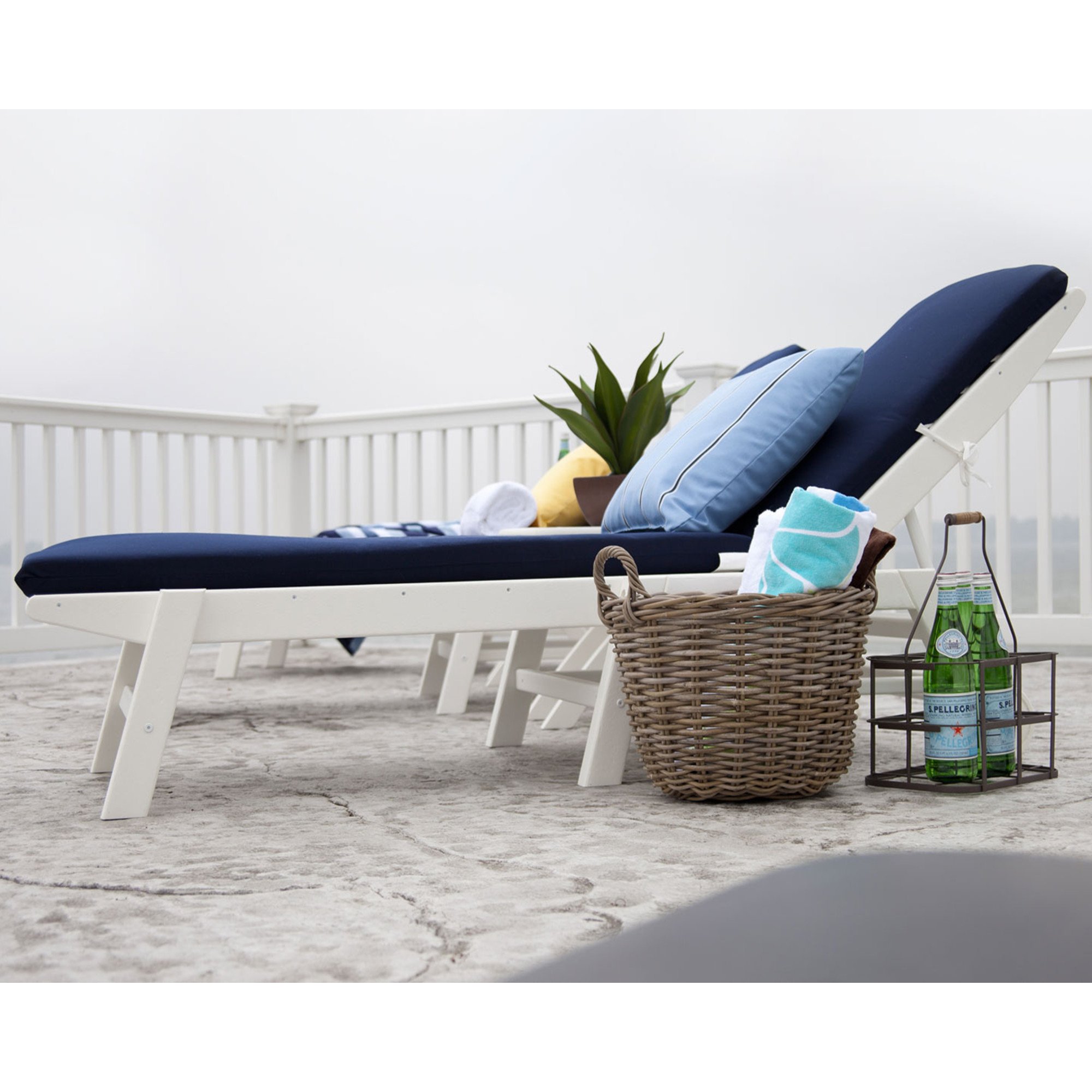 POLYWOOD® Nautical Chaise with Wheels - Lifestyle View 4