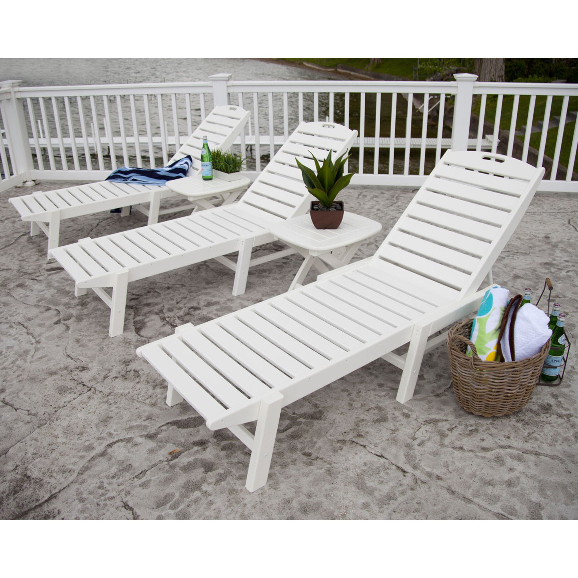 POLYWOOD® Nautical Chaise with Wheels - Lifestyle View 5