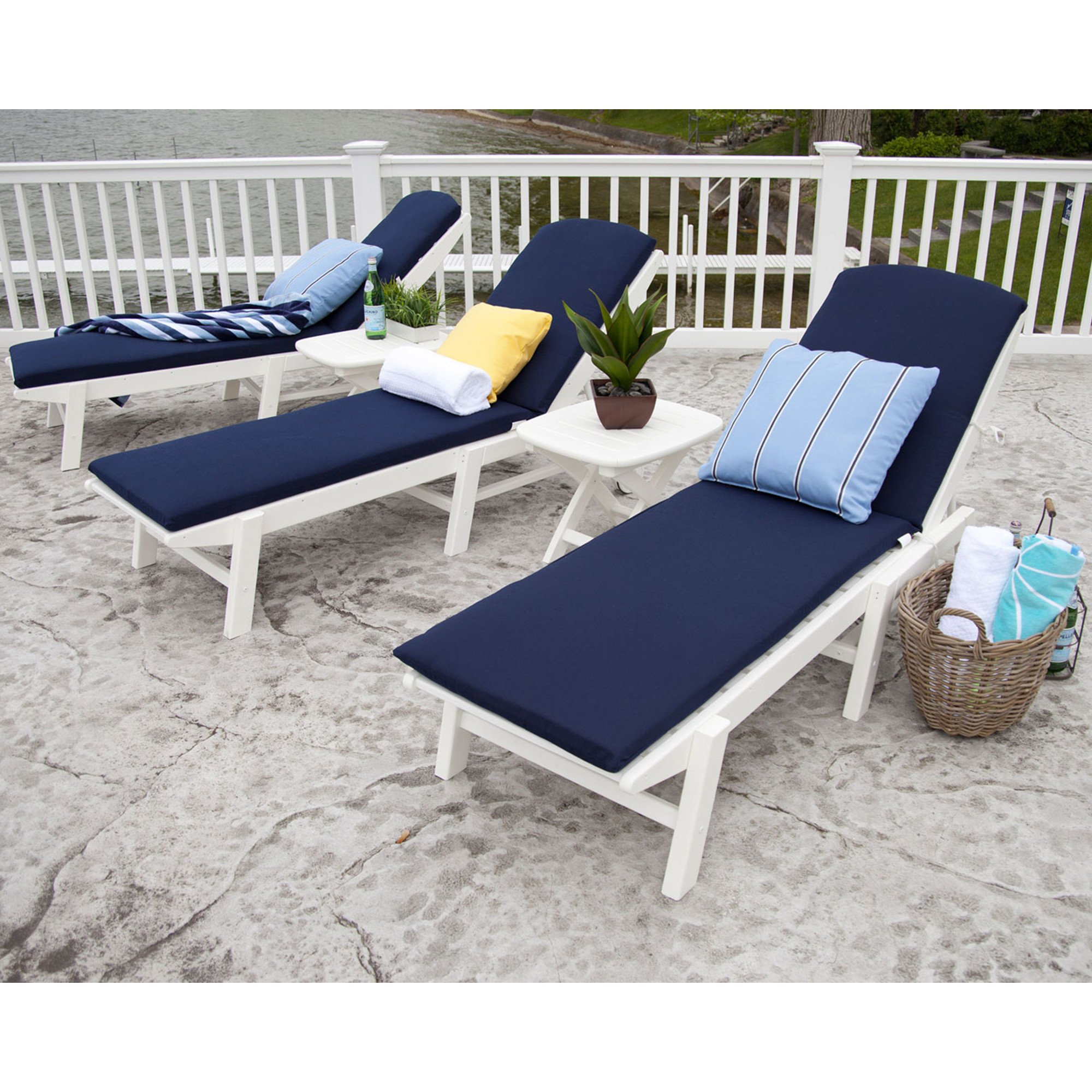 POLYWOOD® Nautical Chaise with Wheels - Lifestyle View 6