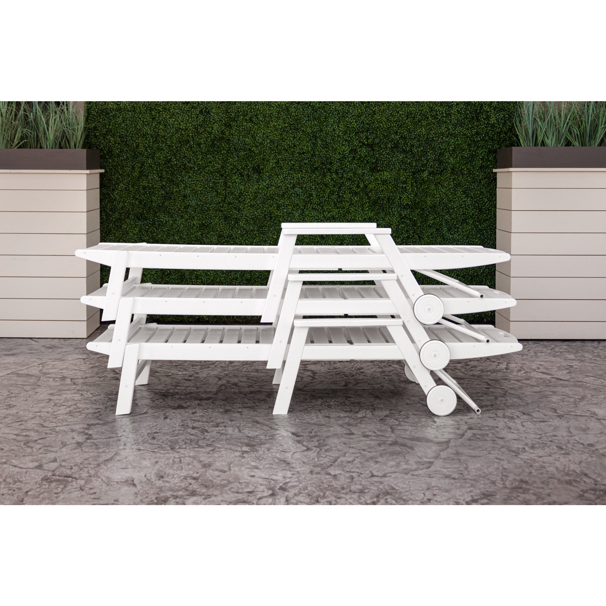 POLYWOOD® Nautical Chaise with Arms & Wheels - Lifestyle View 2