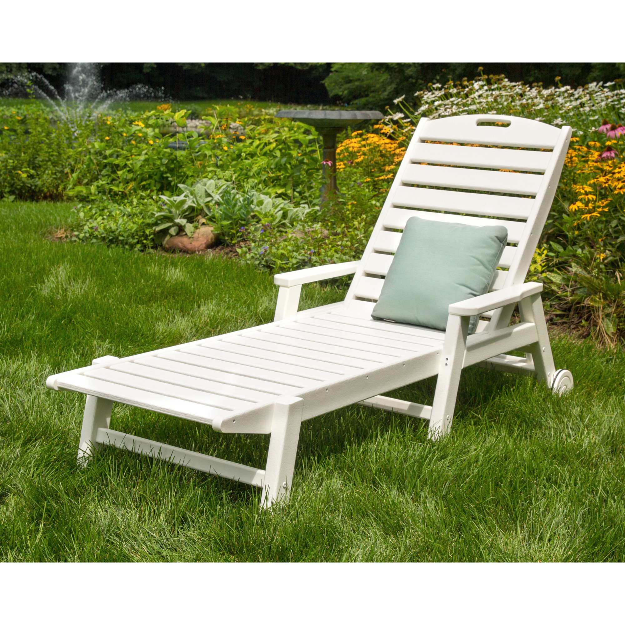 POLYWOOD® Nautical Chaise with Arms & Wheels - Lifestyle View 3