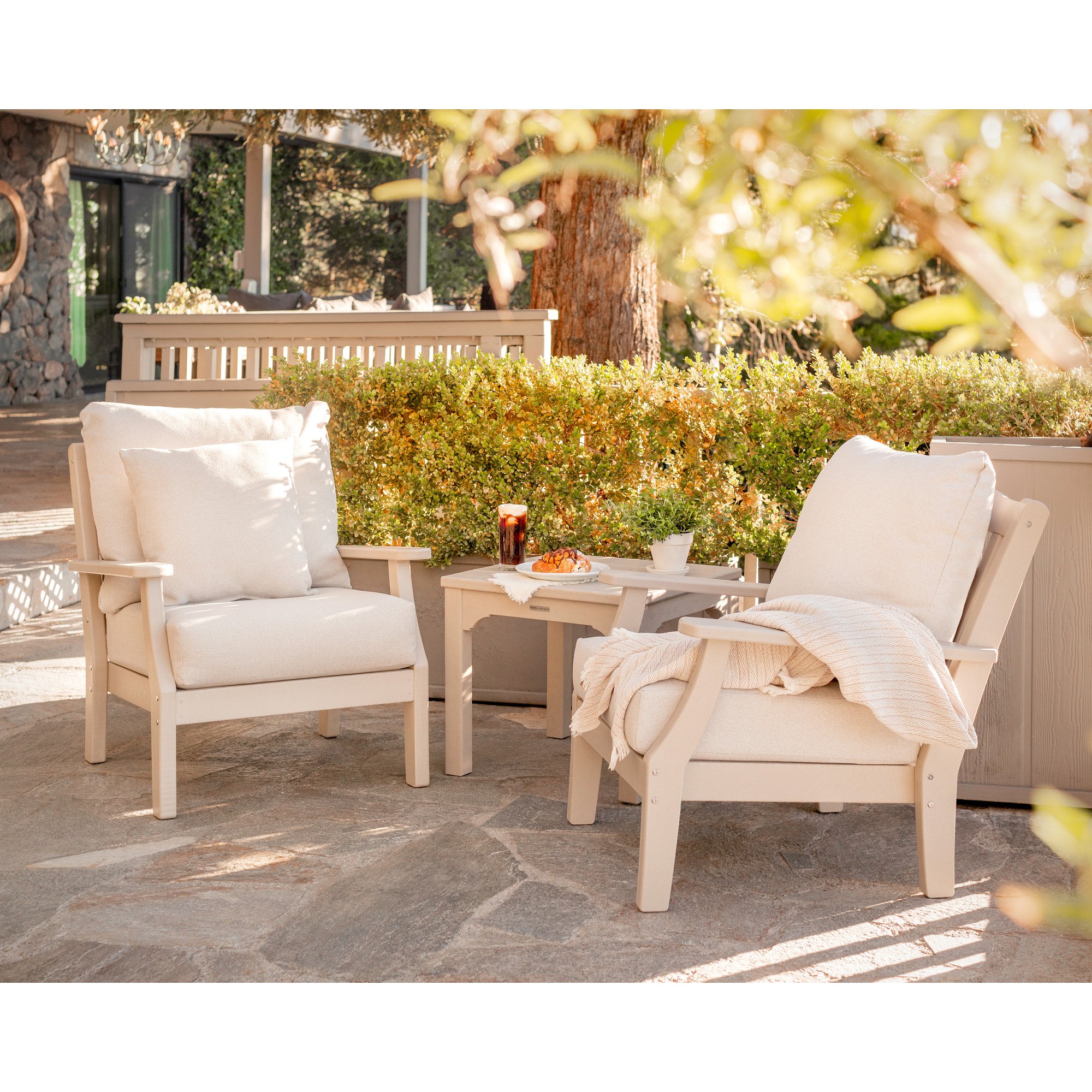 Martha Stewart by POLYWOOD Chinoiserie 3-Piece Deep Seating Set - Lifestyle View 1