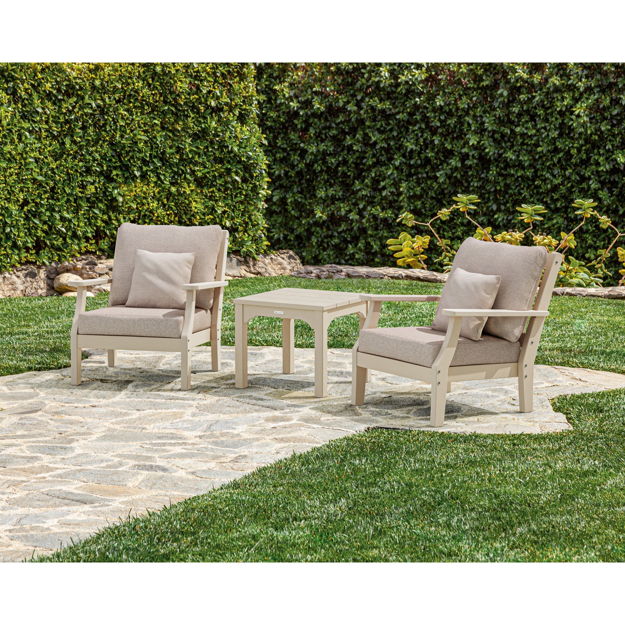 Martha Stewart by POLYWOOD Chinoiserie 3-Piece Deep Seating Set - Lifestyle View 6