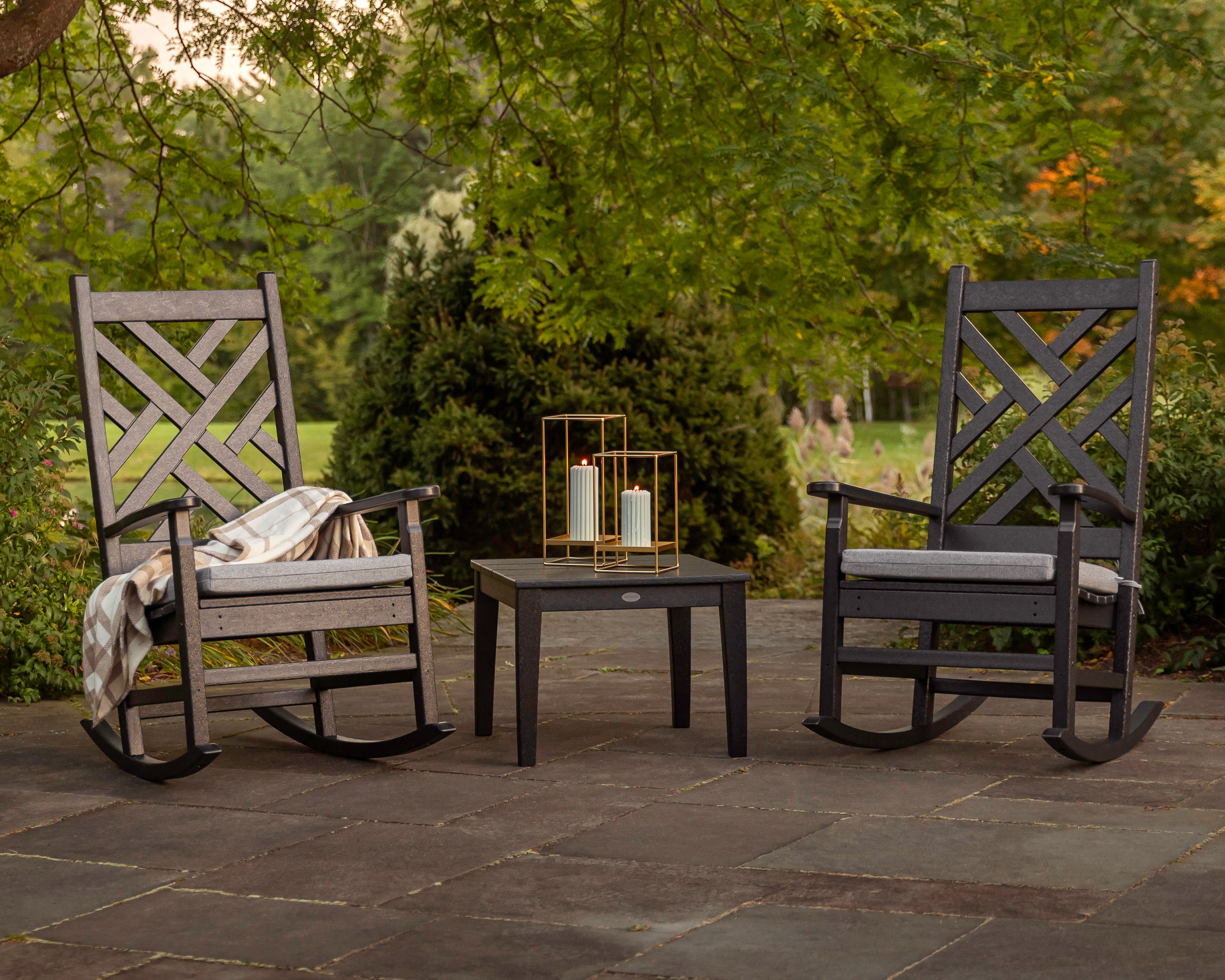POLYWOOD® Chippendale 3-Piece Rocking Chair Set