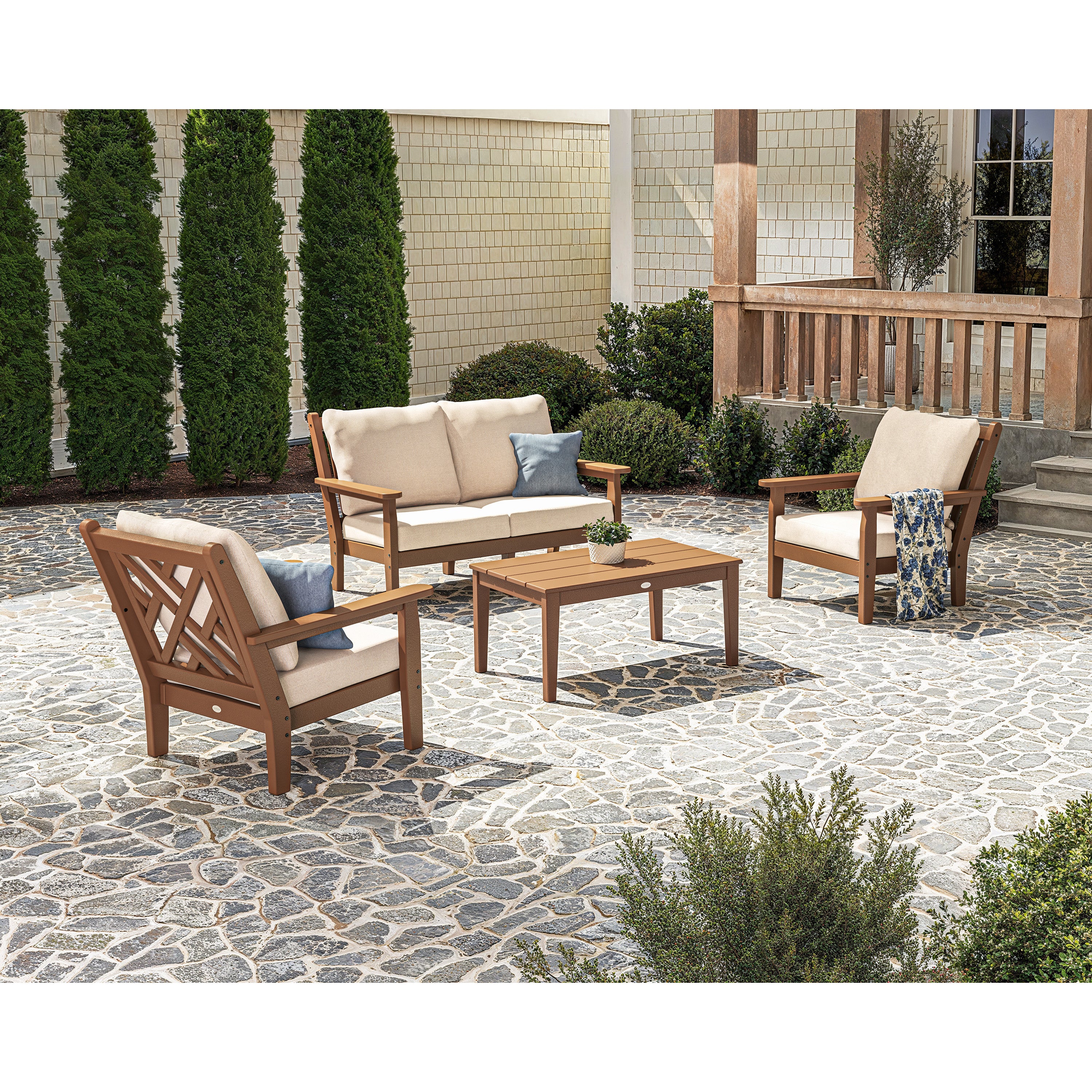 POLYWOOD® Chippendale 4-Piece Deep Seating Set with Loveseat