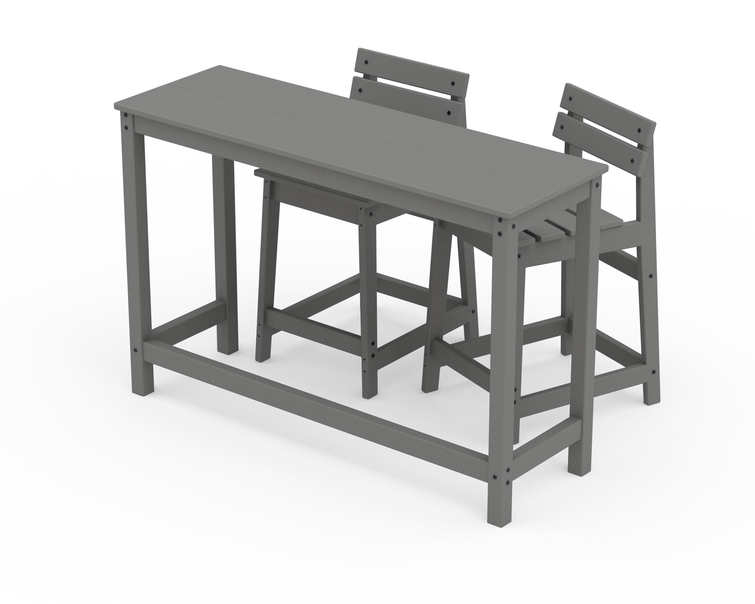 POLYWOOD® Modern Studio Plaza Lowback Counter Chair 3-Piece Balcony Set