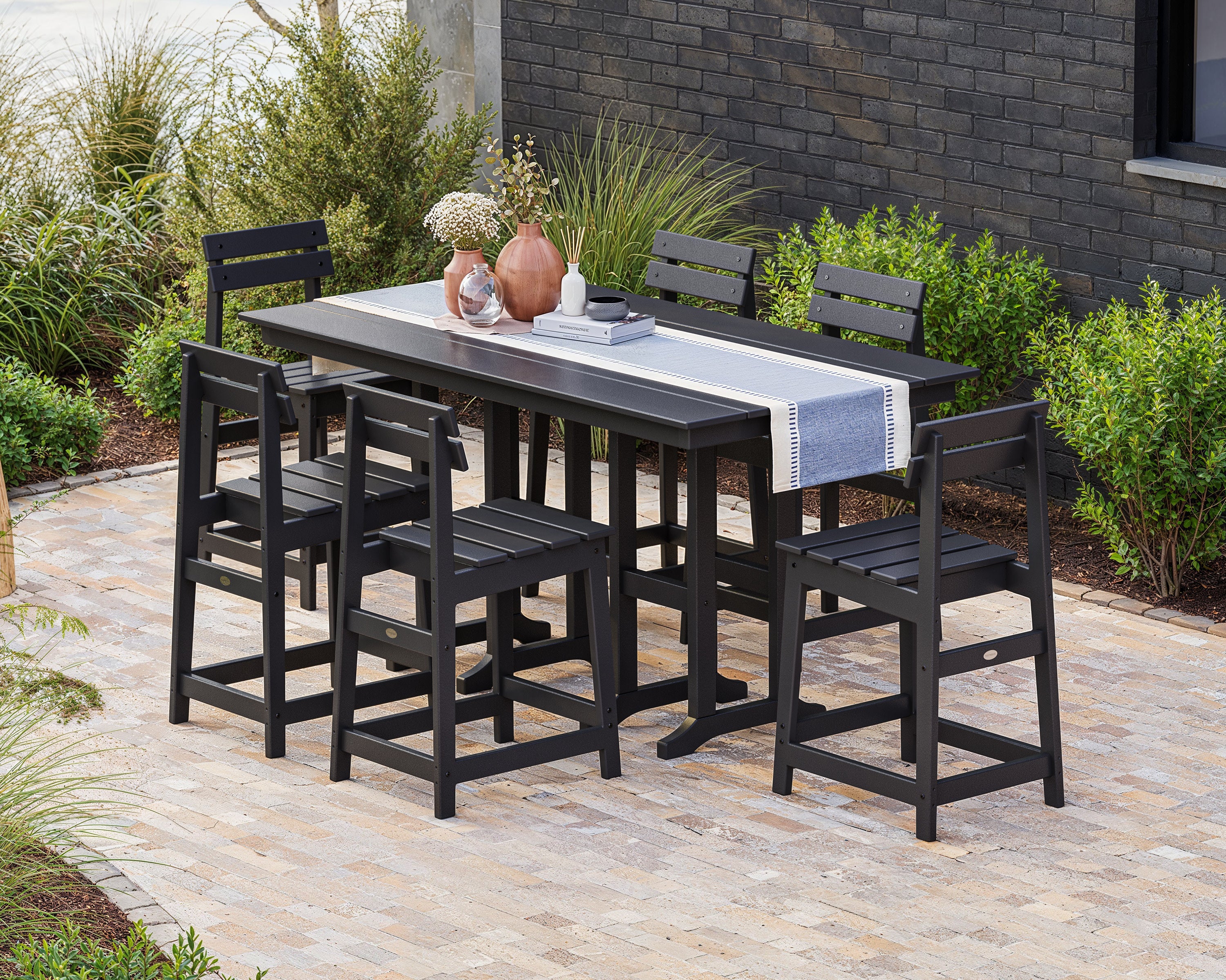 POLYWOOD® Modern Studio Plaza Counter Chair 7-Piece Set