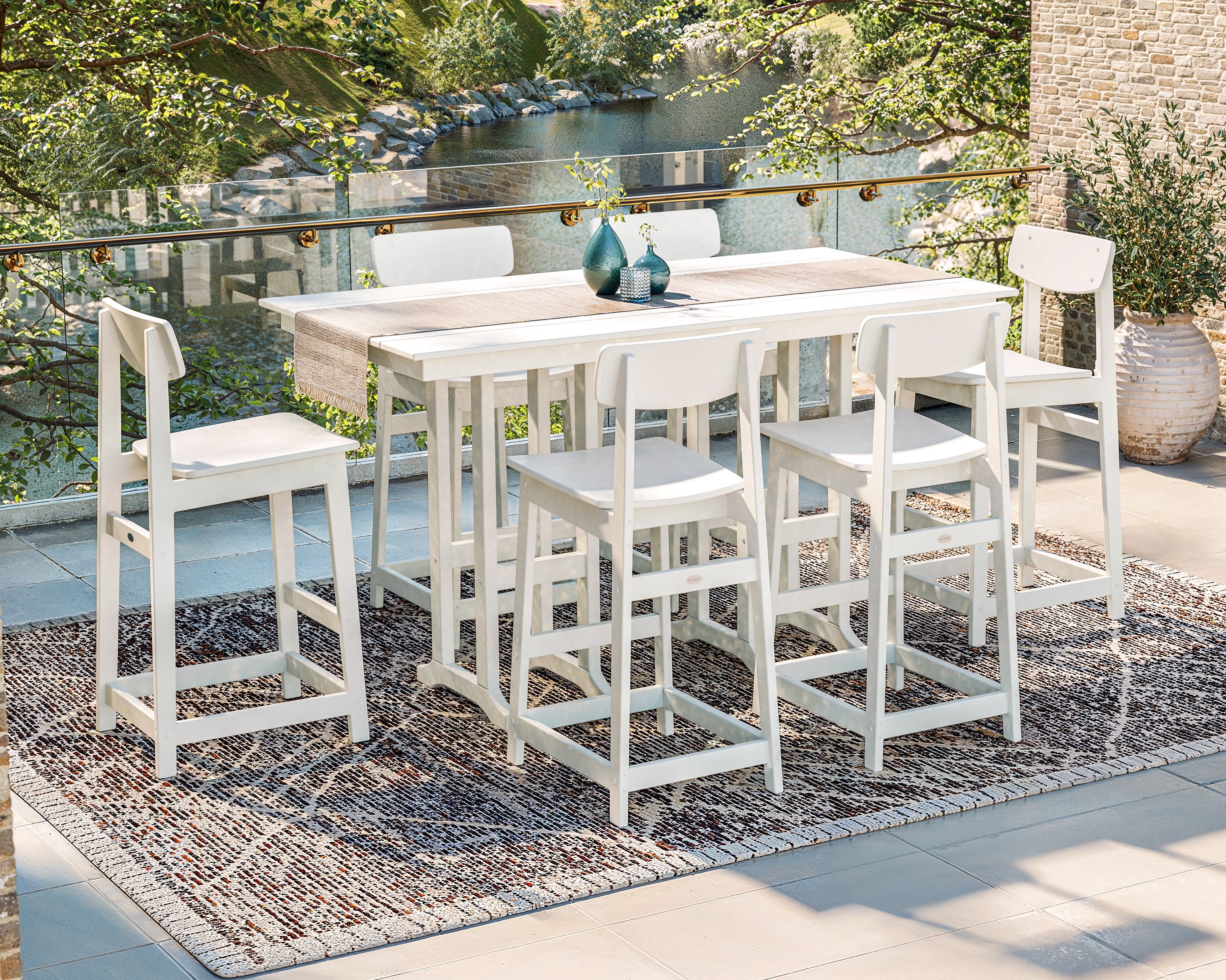 POLYWOOD® Modern Studio Urban Bar Chair 7-Piece Set